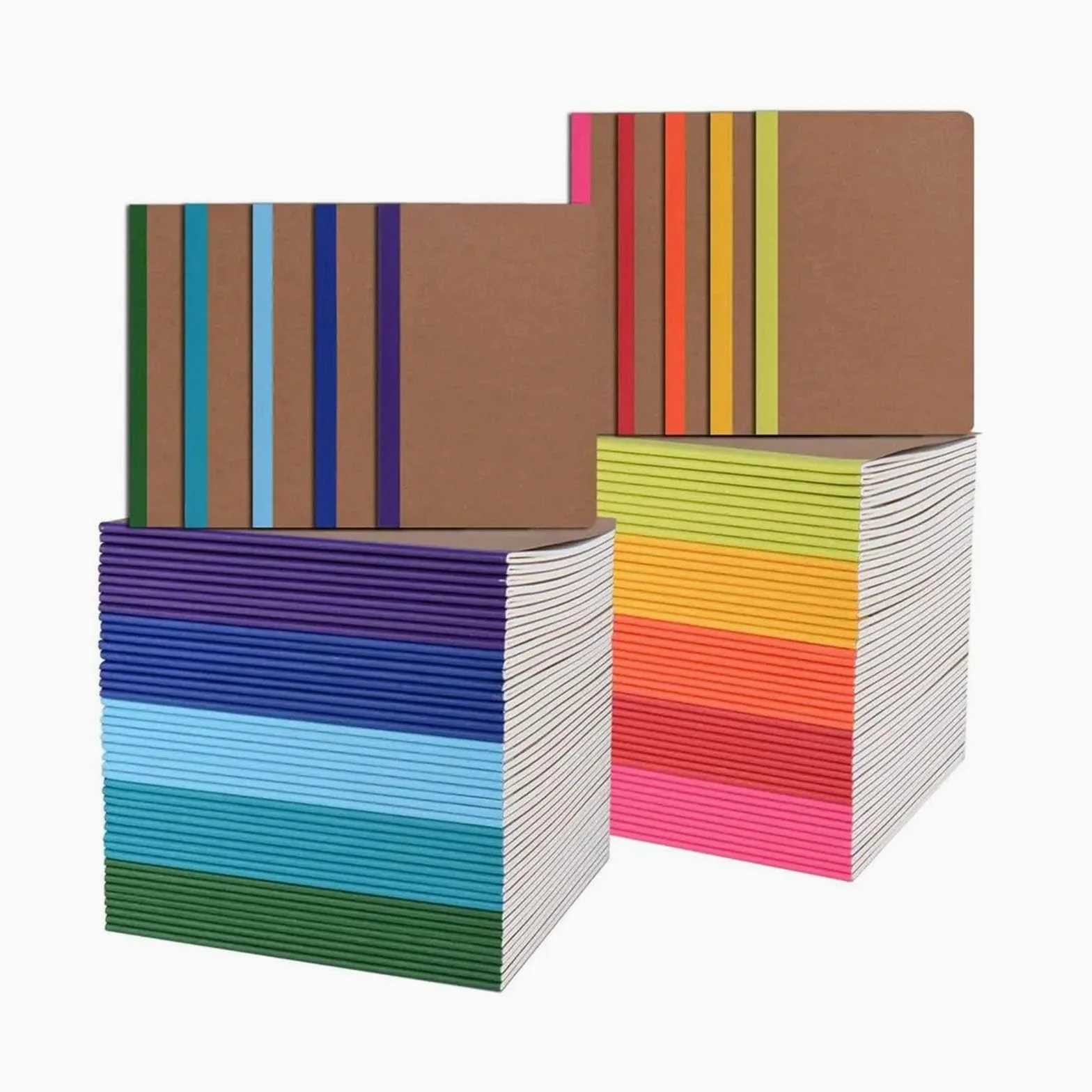 Confezione da 100 quaderni con composizione, diari foderati con copertina A5 con punte arcobaleno for il lavoro scolastico e l'uso quotidiano