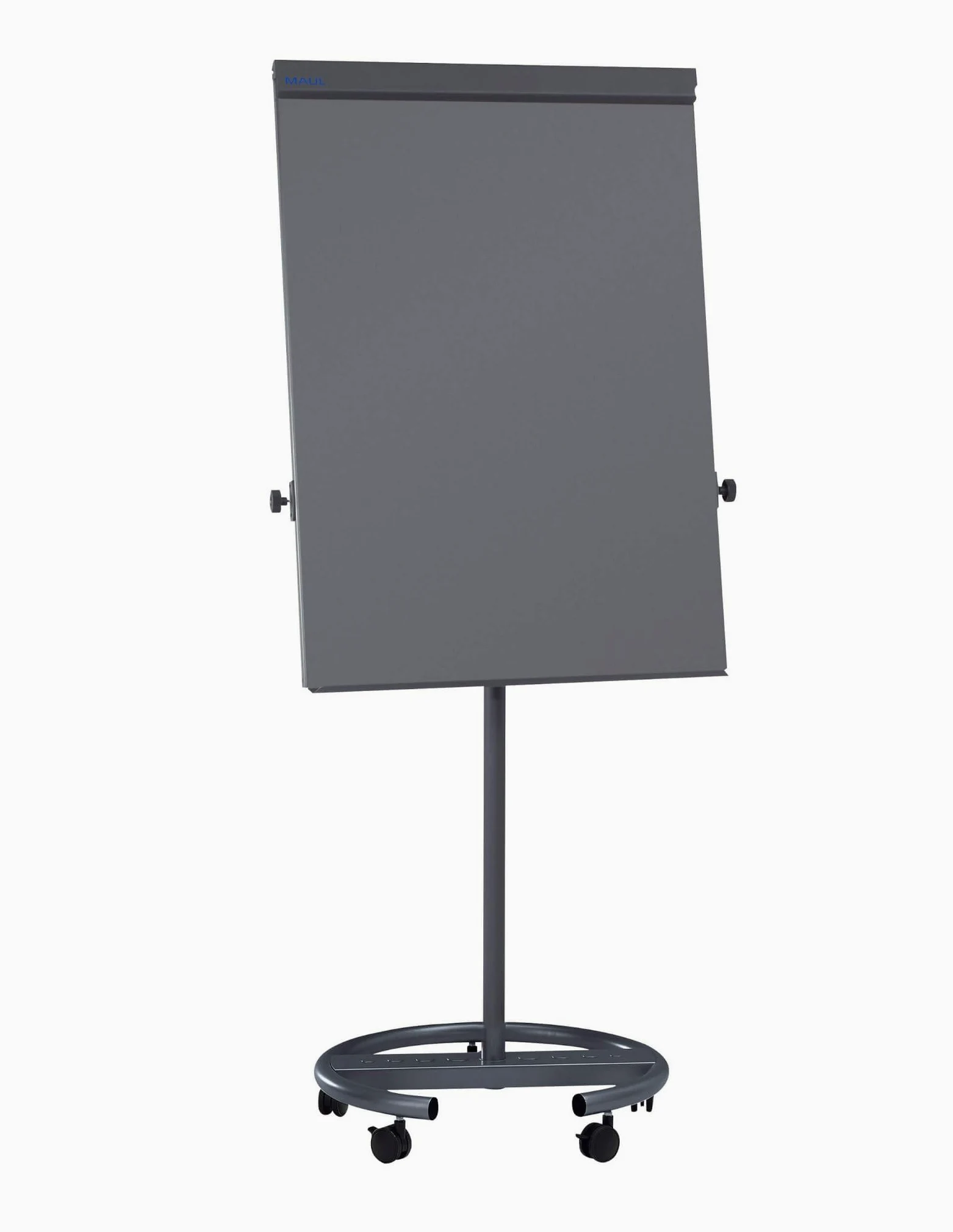 MAUL Lavagna flipchart MAULoffice mobile regolabile antracite | 5 ruote bloccabili, uso seduti e in piedi, superficie magnetica, portablocco flessibile, vaschetta ampia