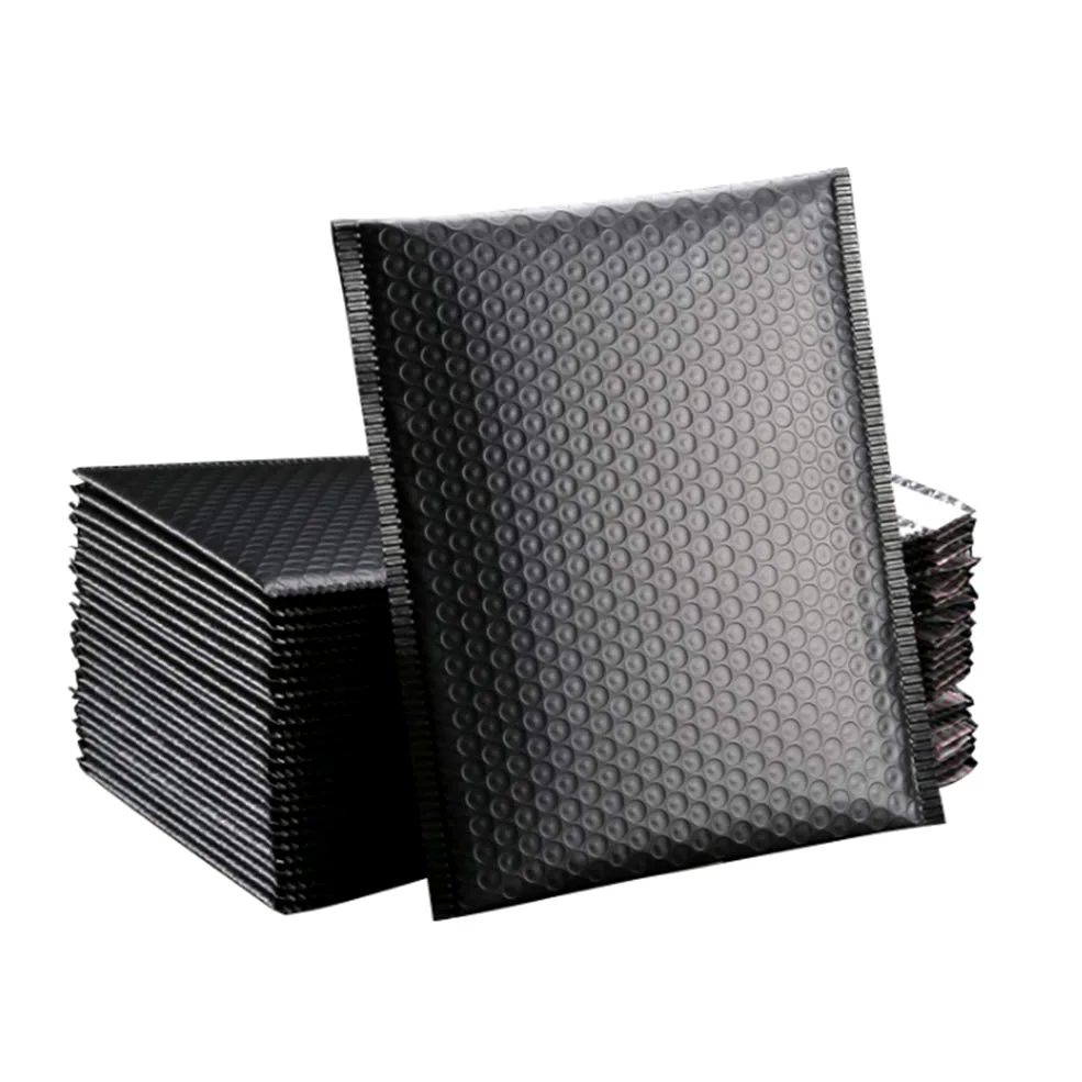 Confezione da 60 buste postali in poliestere nere 33 × 40 cm, impermeabili, antistrappo, per uffici, casa, negozi e scuole, autosigillanti, con striscia imbottita per una spedizione sicura