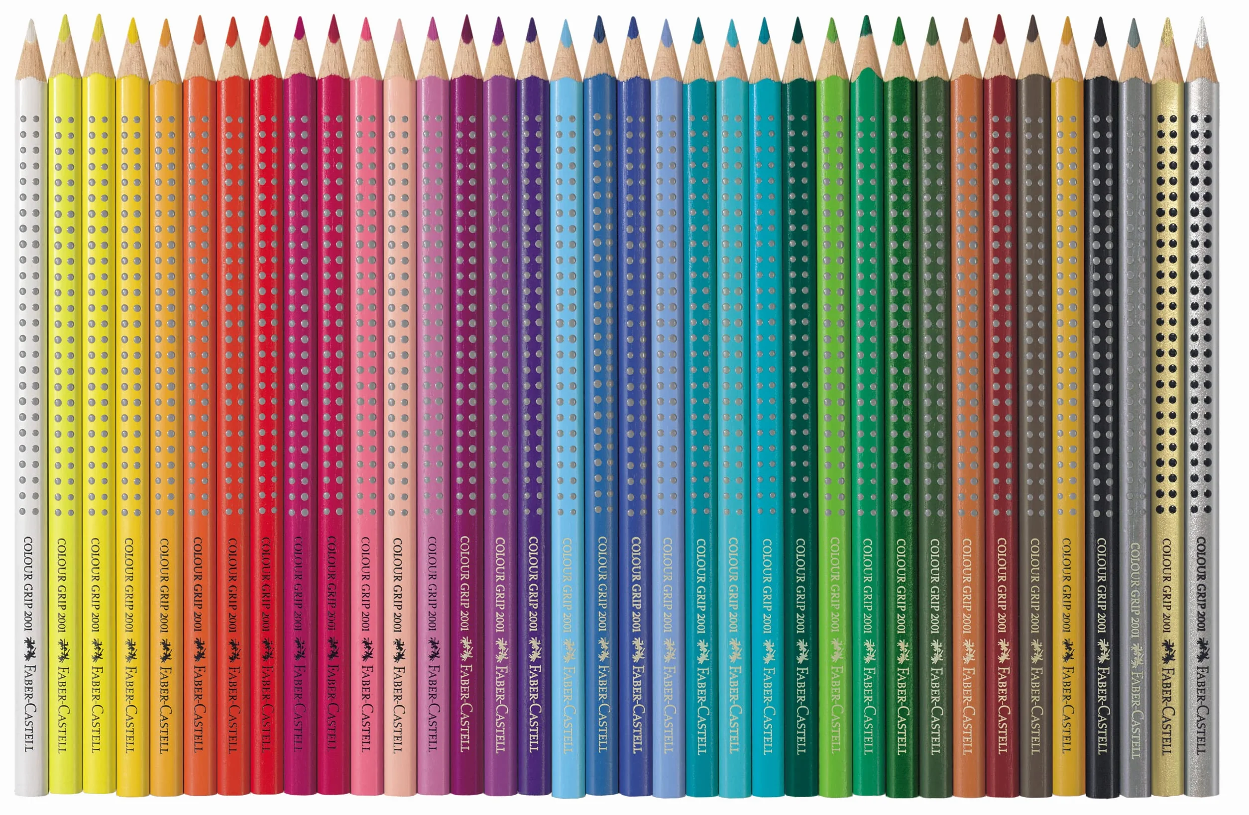Faber-Castell 112435 - Matite colorate Colour Grip 2001, 36 astuccio in metallo