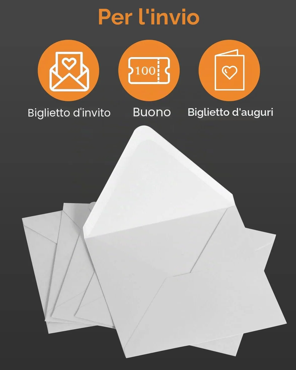 Noa Home Deco Buste formato DIN C6 100 pezzi 11,4 x 16,2 cm 130 g/m² bianco puro