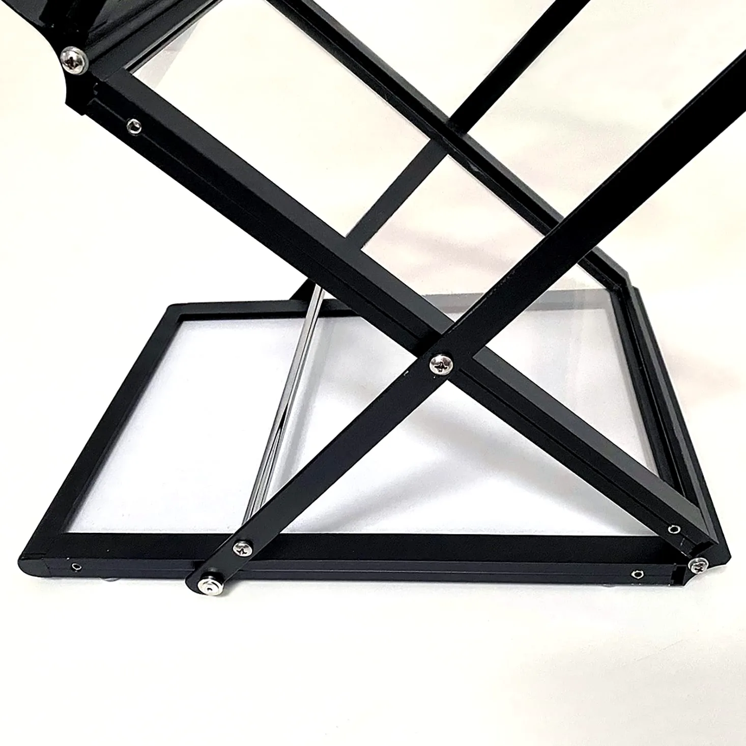 DisplayLager - Espositore per brochure, pieghevole, con valigetta in alluminio, formato verticale (Argento, A4)