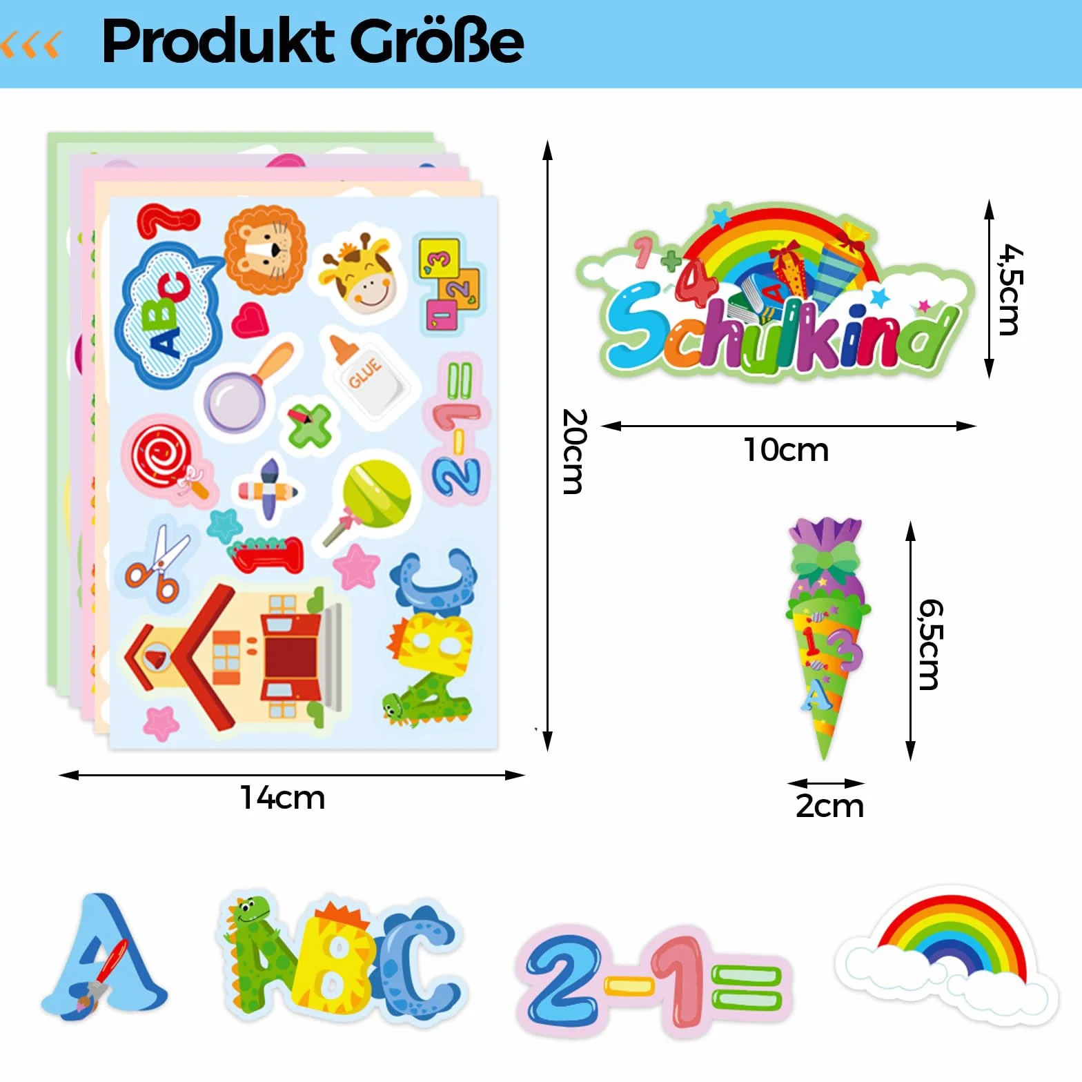 ALEGRE® Adesivi decorativi per l'inizio della scuola, set per ragazze e ragazzi
