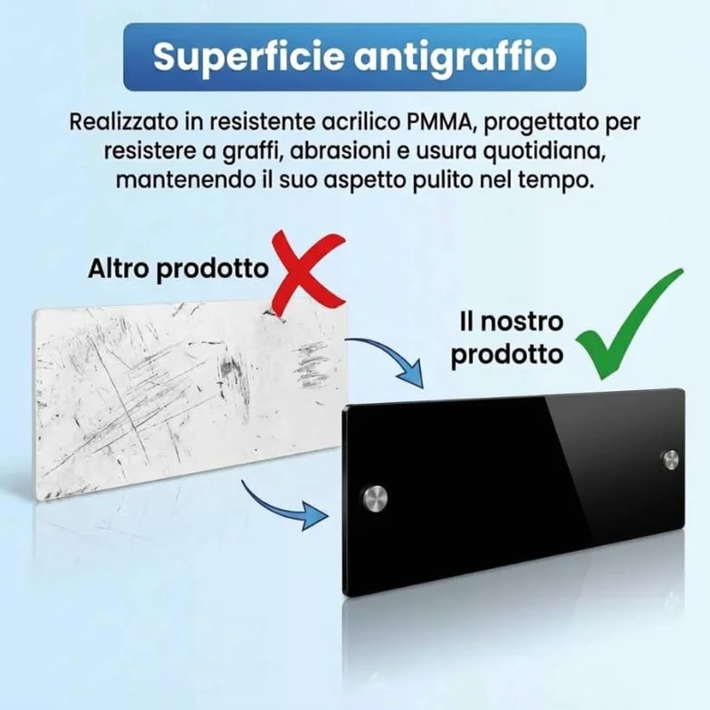 4 Fasce Battisedia Nere Acrilico 60x14 cm – Striscia Murale Antigraffio per Sedia, Salvaparete Nero Rigido 3 mm, Salvamuro Pareti per Sedie Sale D'Attesa, Uffici e Casa (4, 60x14)