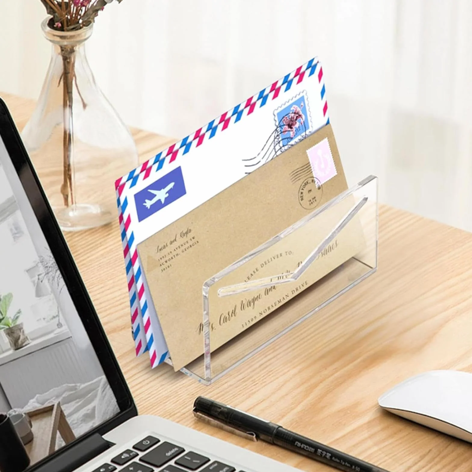 Generico Portaposta in Acrilico Organizer Verticale per Buste e Documenti