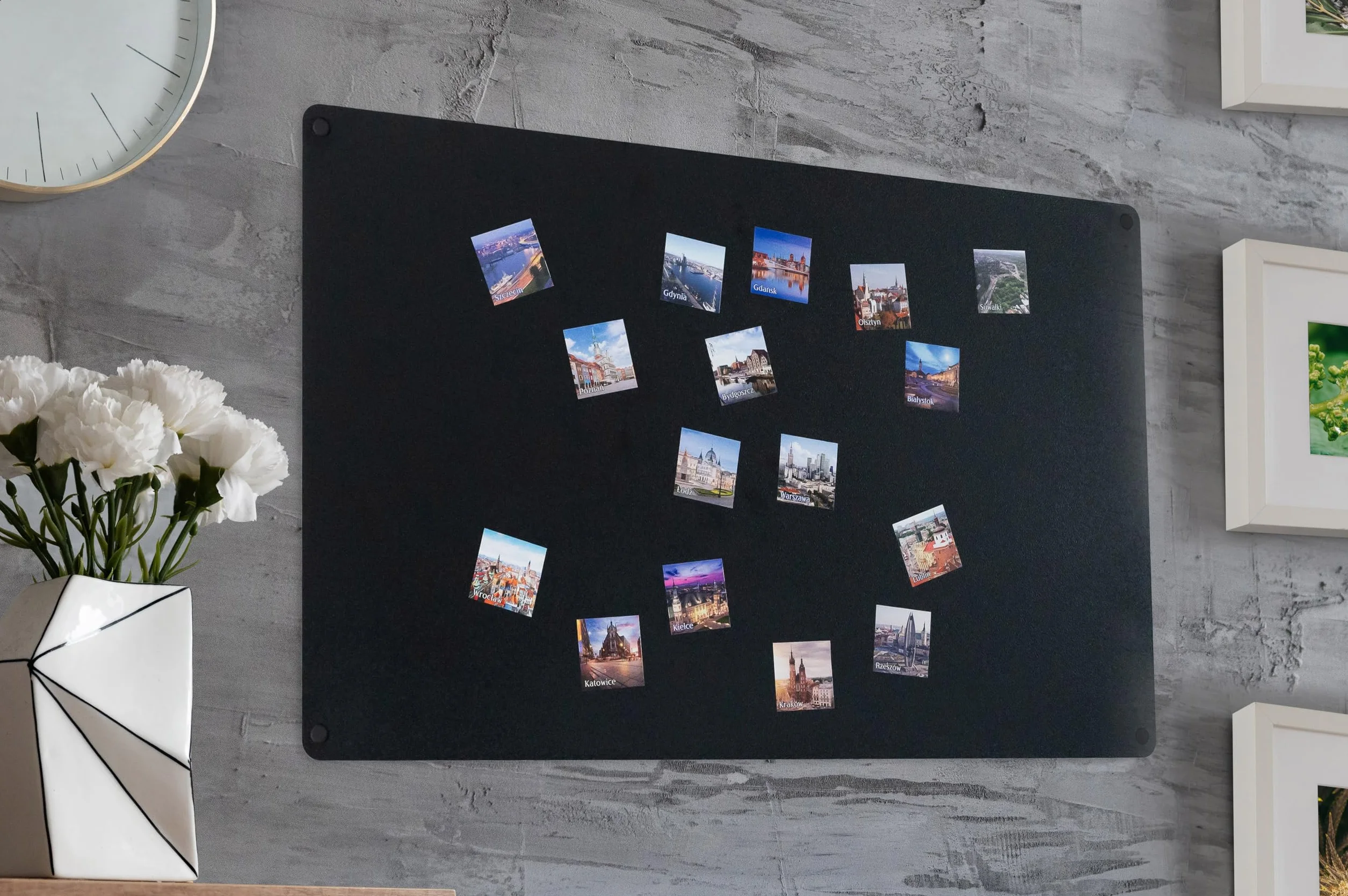 Lavagna Magnetica da Parete in Acciaio Nera 80x50 cm, Black Memo-Board, Pannello Magnetico per Calamite, Lavagna da Cucina, Ufficio, Camera dei Bambini