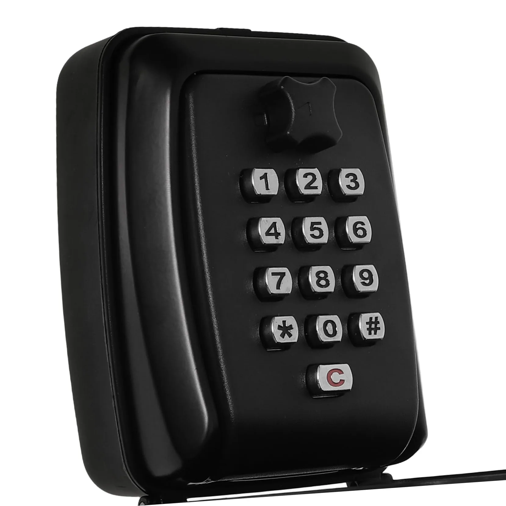 Housoutil Cassetta Chiavi da Parete con Codice, Lega di Zinco Nero | Box Porta Oggetti per Garage e Aziende, Design Elegante e Resistente alle Intemperie