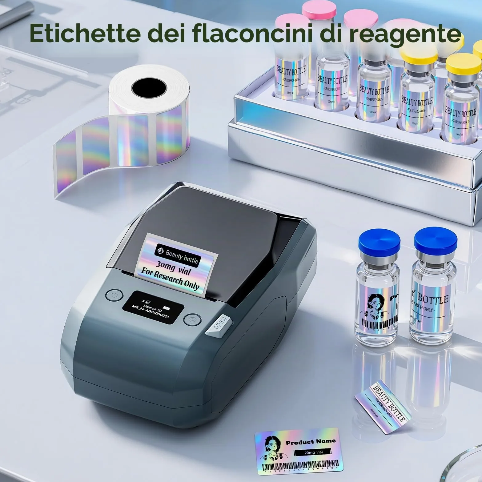 NIIMBOT Stampante per etichette M2 + etichette, supporta da 8 a 10 anni e da -20 °C a 100 °C, non sbiadisce, per casa, ufficio, esterno, lavoro