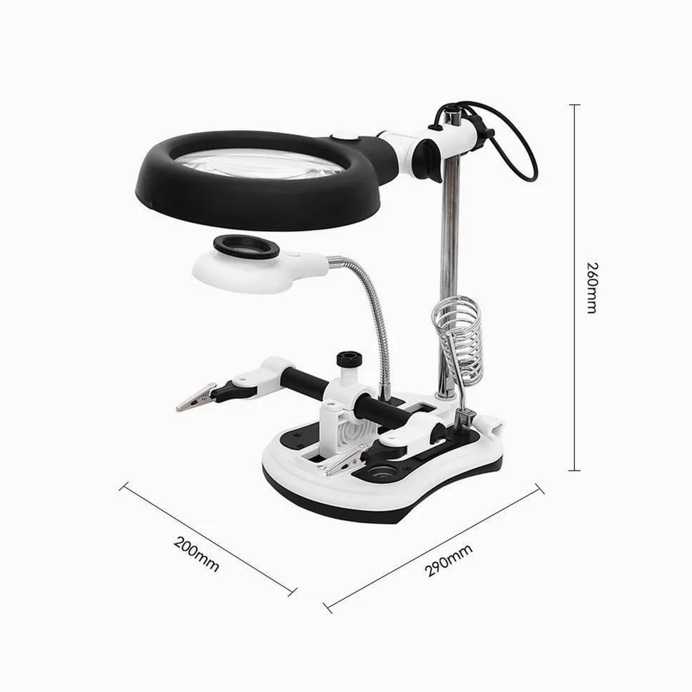 Lente d'Ingrandimento e Lampada da scrivania Lente d'Ingrandimento con Supporto, Supporto con Morsetto e Clip Nuvole di Buon auspicio