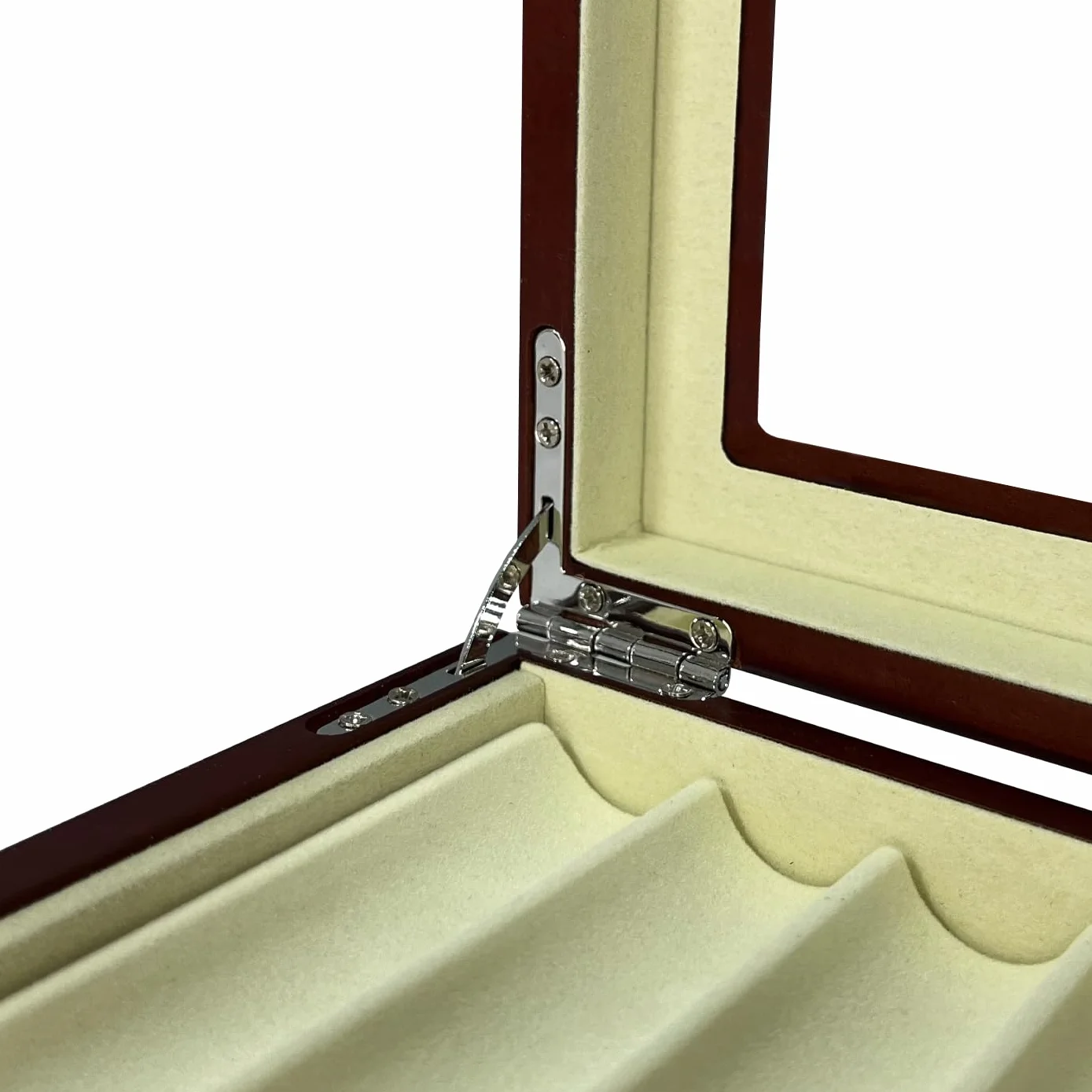 MR Maestro Relojero - Scatola Portapenne con vetrina per 12 penne in legno Noce | Espositore penne stilografiche | Portapenne da esposizione | Raccoglitore collezioni | Ciliegia, legno