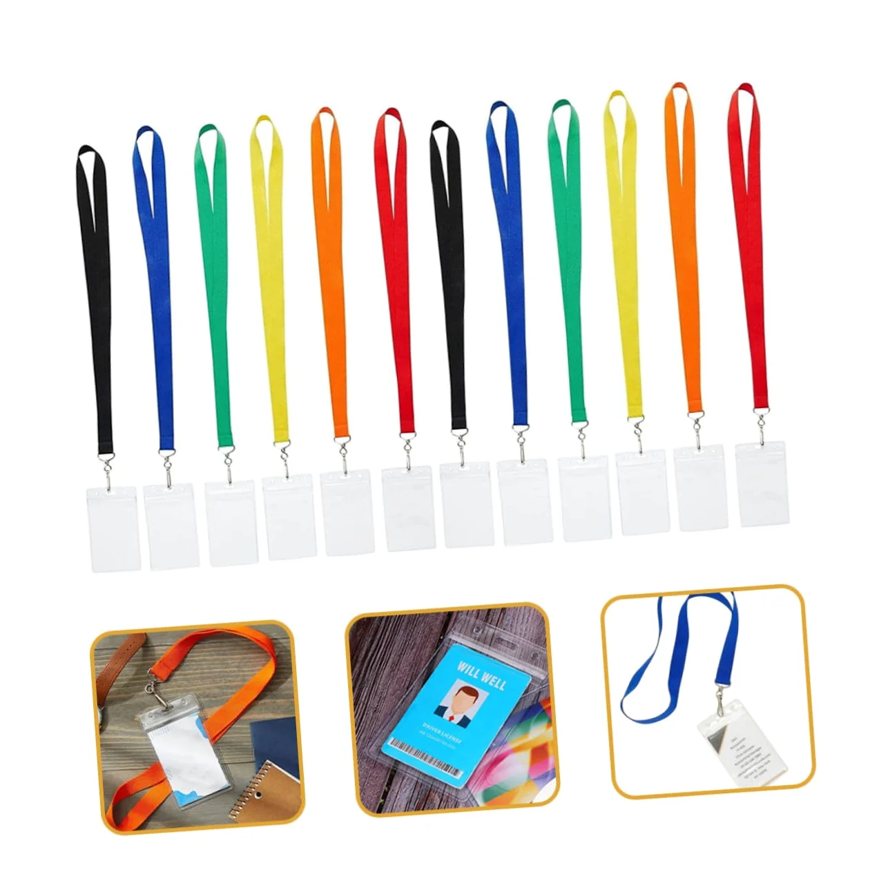 NUOBESTY 2 Set Di Eleganti Custodie Con Cordino Porta Badge Portatile Per Badge Identificativi E Biglietti Da Visita