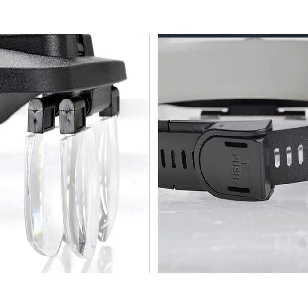 Lenti di ingrandimento, Lenti di ingrandimento per Hobby educativi, Lenti di ingrandimento ad Alta Potenza per Occhiali da Vista, montate sulla Testa con luci a LED 5X HD