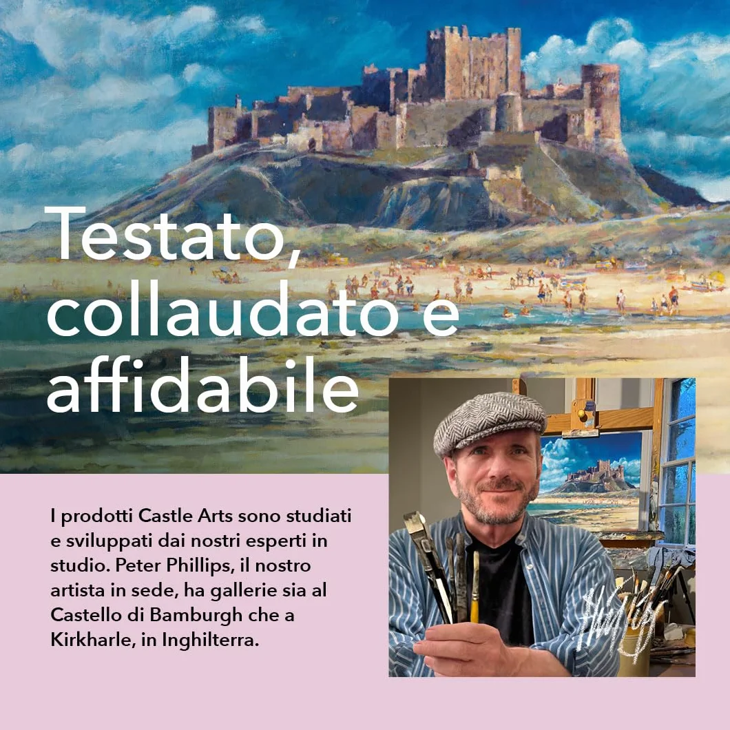 Castle Art Supplies Set di Matite Colorate in Tinta Pastello 48 Colori Cofanetto di Metallo
