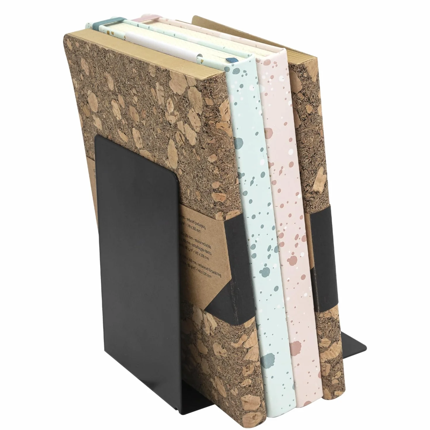 Idena Fermalibri in Metallo Nero 14x14x8,5 cm Porta Libri per Librerie