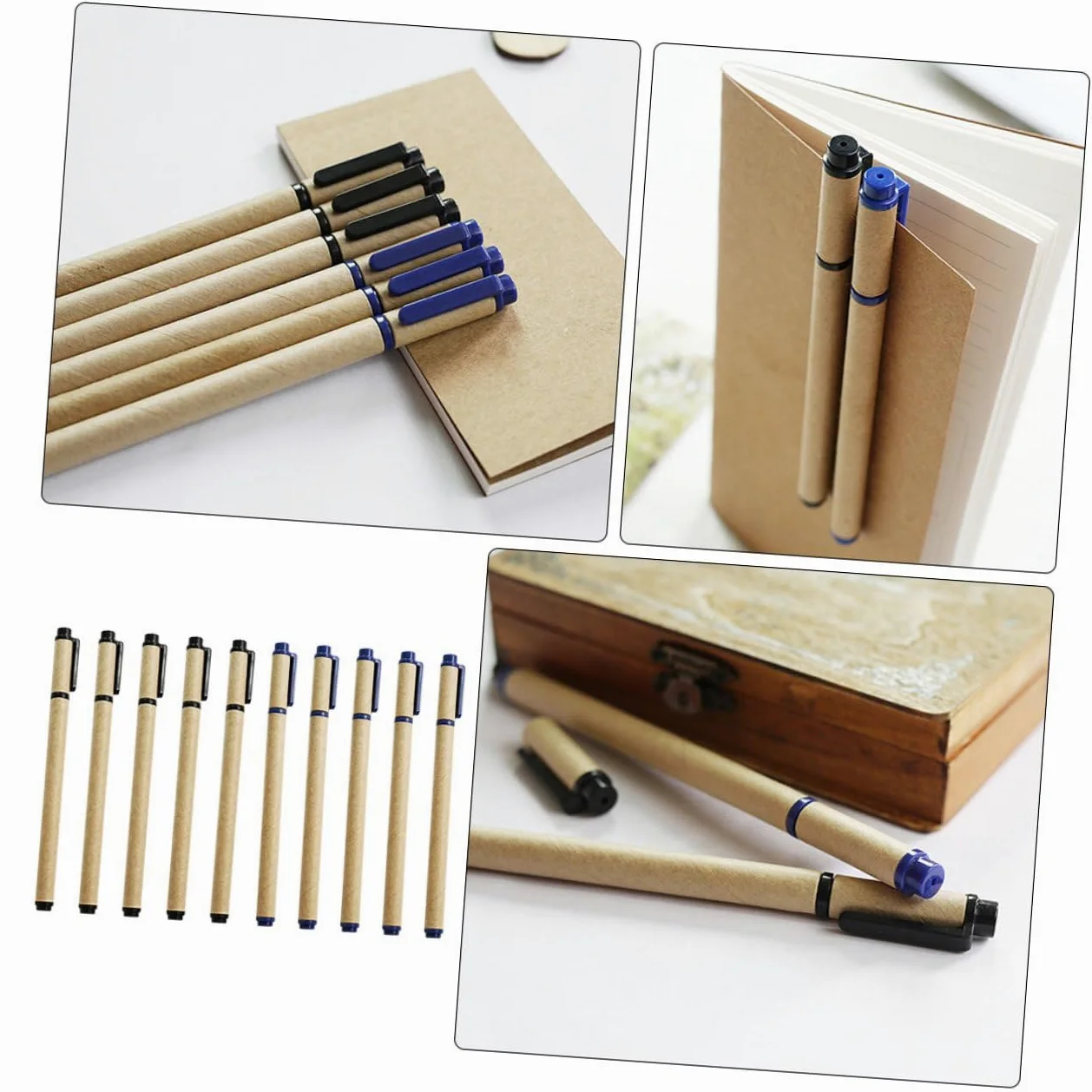 Operitacx Set Di 4 Penne A Sfera E Penne Roller Per Scuola Ufficio Scrittura Creativa Leggere E Facili Da Trasportare 10 Pezzi * 4