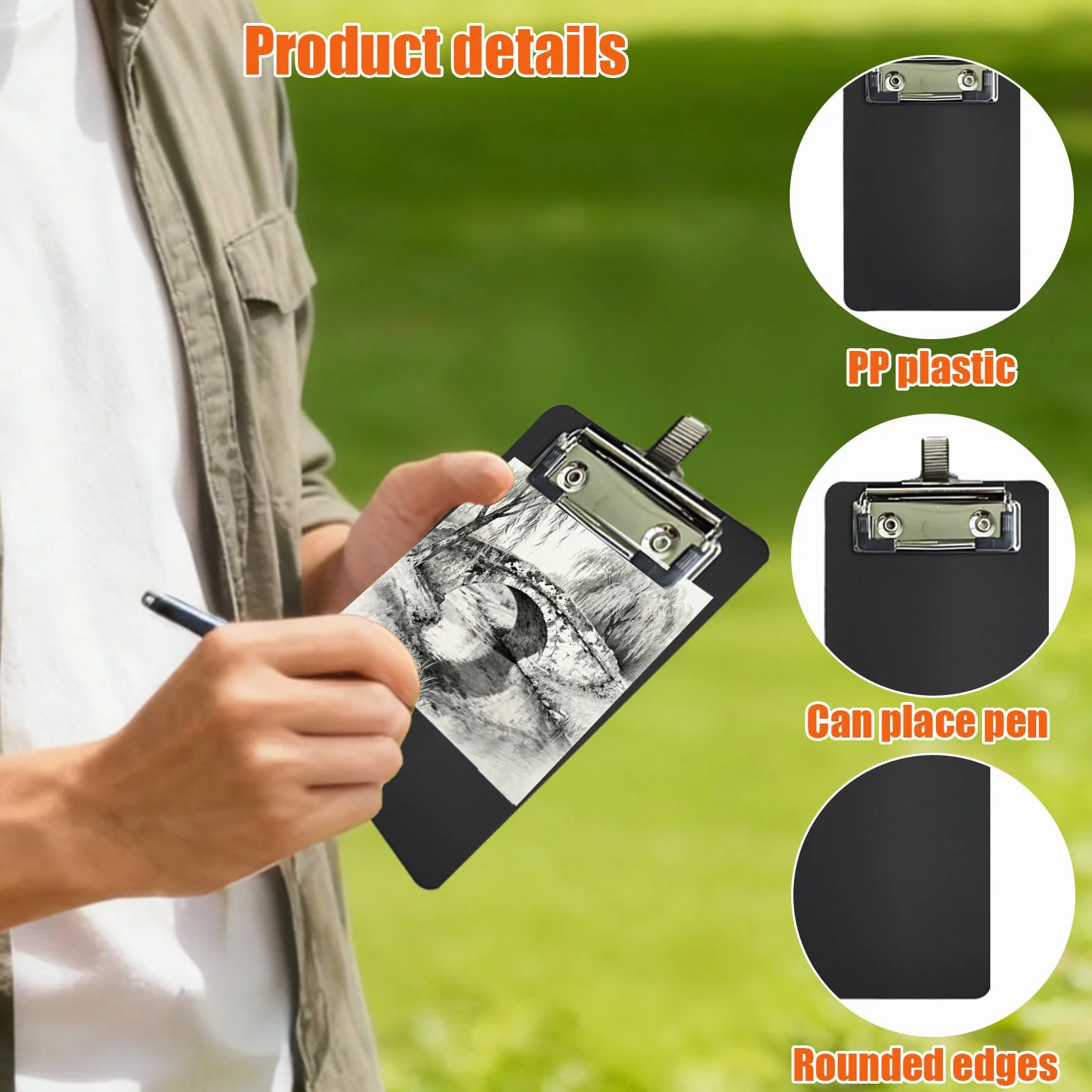Cartellina portadocumenti A6 pelle nera 16.5x11.5 cm portablocco rigido 2 pezzi