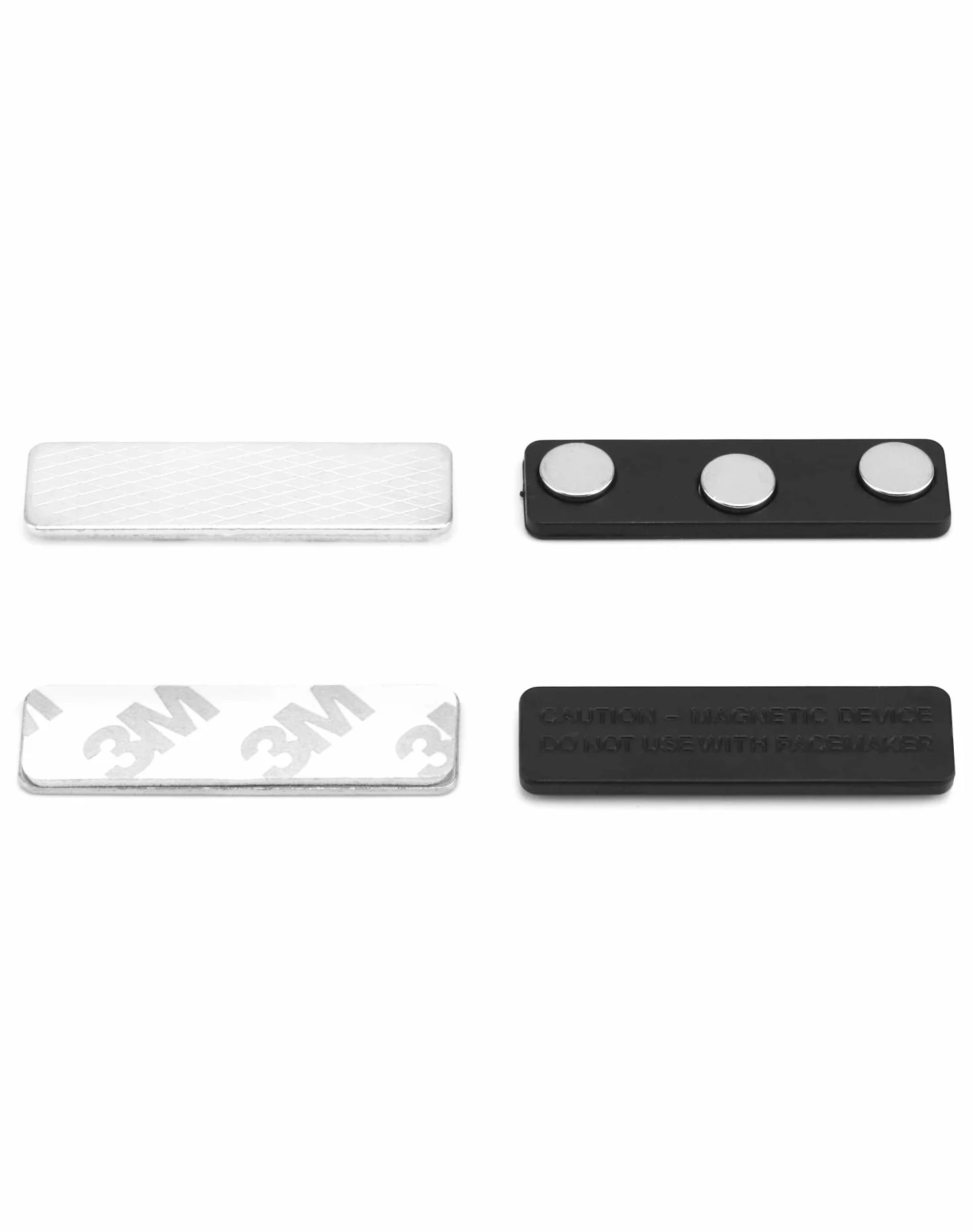 QWORK 12 Pezzi Porta Badge Magnetico 45*13mm Nero con 3 Potenti Magneti Nastro Adesivo 3M
