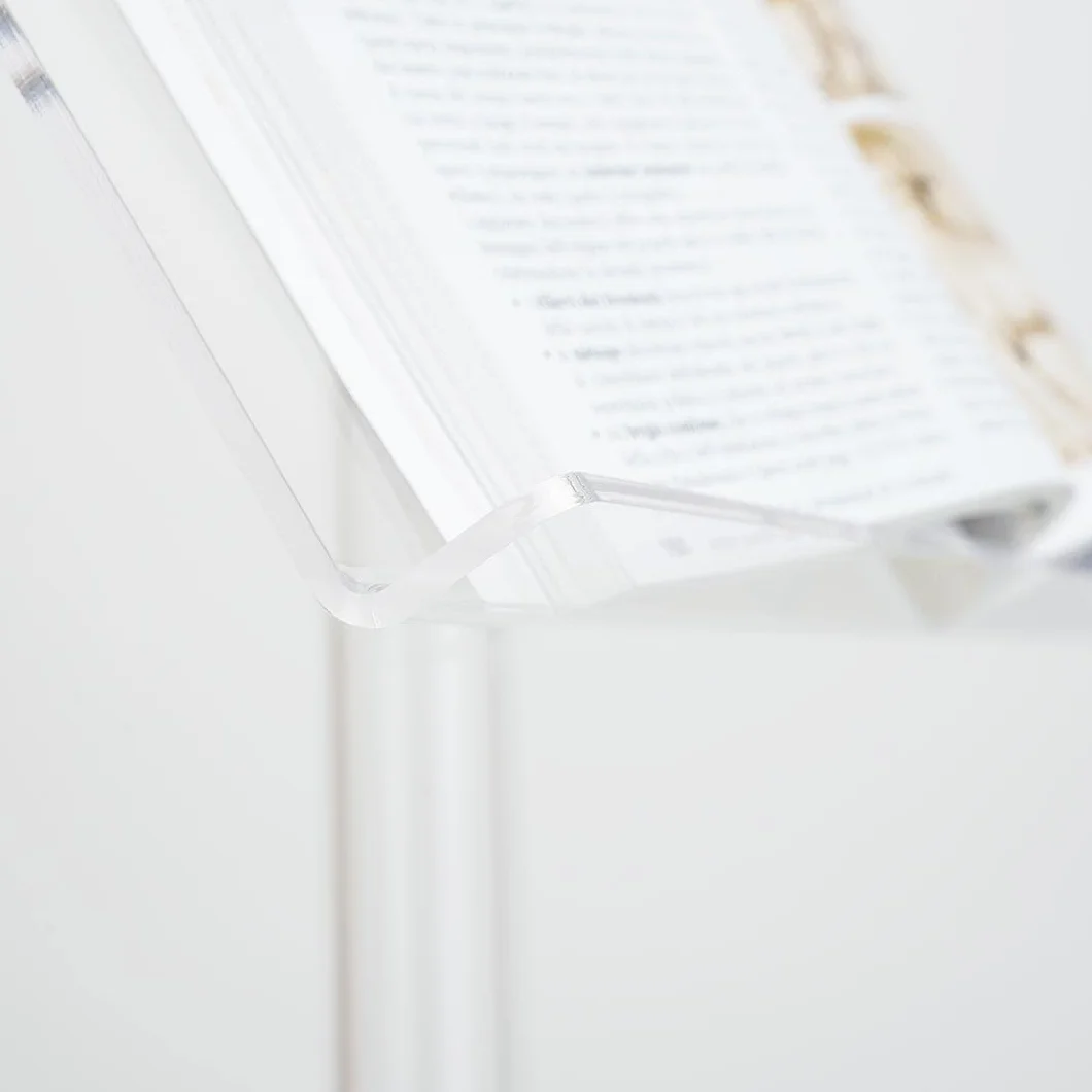 Danieli | Espositore Pubblicitario da Terra a Leggio con Reggilibro Formato A3 Orizzontale Aperto. Espositore Completamente in Acrilico Trasparente per Brochure, Depliant, Cataloghi e Menu