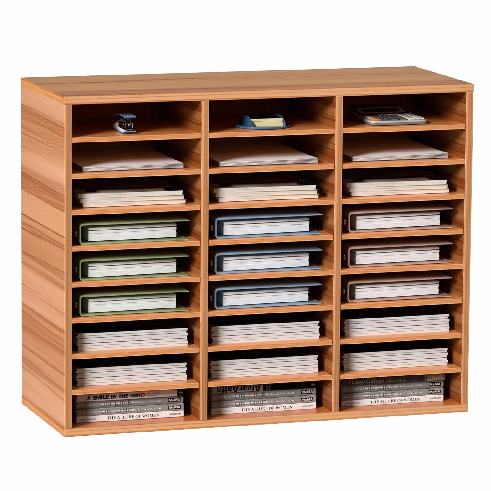 VEVOR Cassetto Mobiletto Portadocumenti max. 27 Scomparti Portadocumenti, Cassetto Portadocumenti in Legno Materiale MDF Organizzatore in Legno per Documenti Carte Riviste File per Ufficio, Scuola