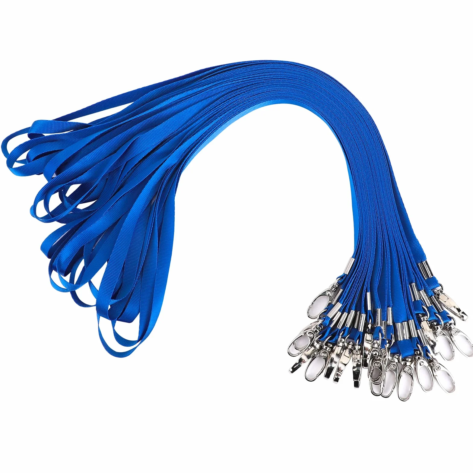 Segus Cordino da Collo Blu 20 Pezzi Laccio con Fibbia Metallica Girevole Lanyards in Imitazione di Nylon Accessori Portabadge