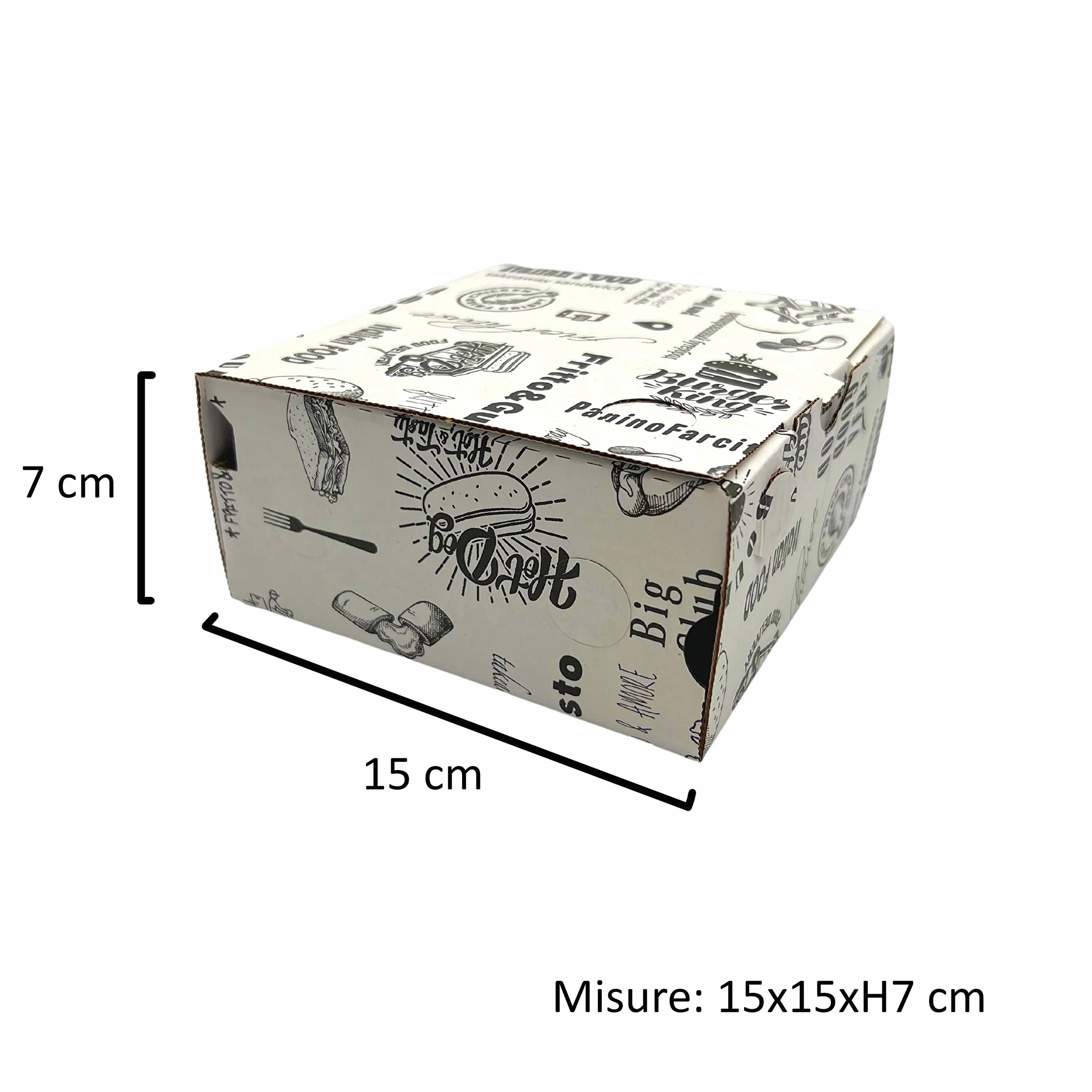 MAQA 50 pz Box per alimenti per asporto 15x15 e 15x28 cm, contenitori in cartone