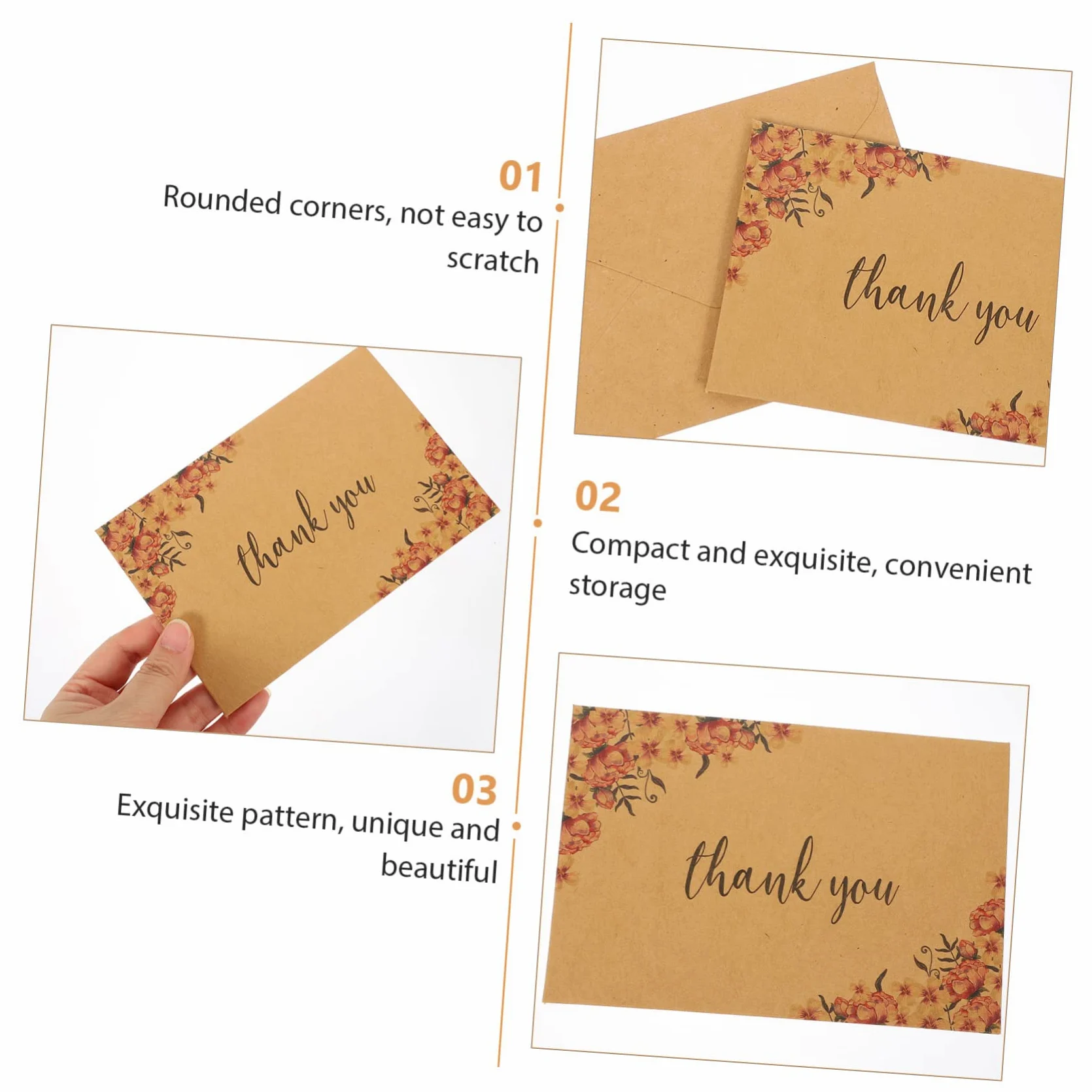 Lurrose 40 Pz Biglietto Di Ringraziamento Carta Di Promemoria Multiuso Biglietti Di Ringraziamento Alla Rinfusa Carte Di Ringraziamento Biglietti Di Ringraziamento Unici Carta Kraft