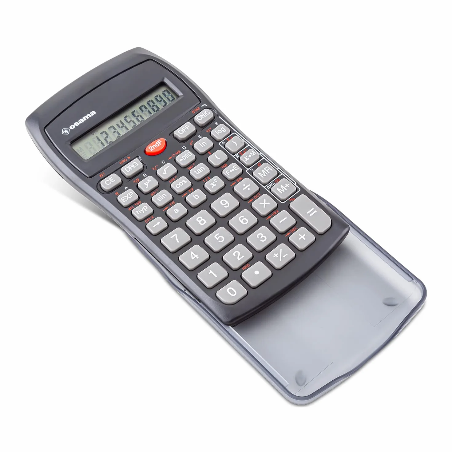 OSAMA Calcolatrice Scientifica 56 Funzioni 10+2 Cifre Custodia Rigida Nero 9,6x2x16,3cm