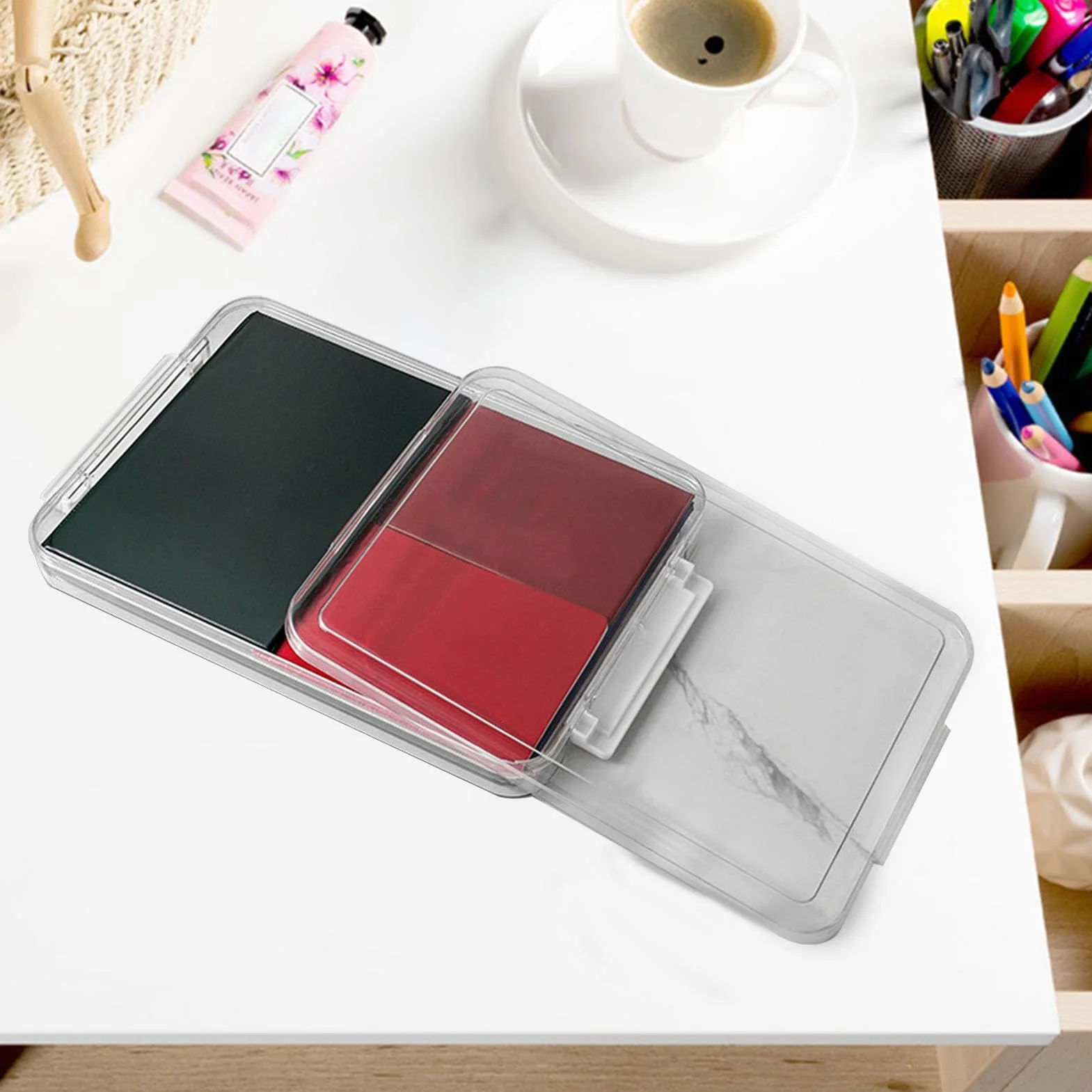 Scatola portaoggetti A4 Borsa portatile per progetti contenitore per documenti con coperchio salvaspazio