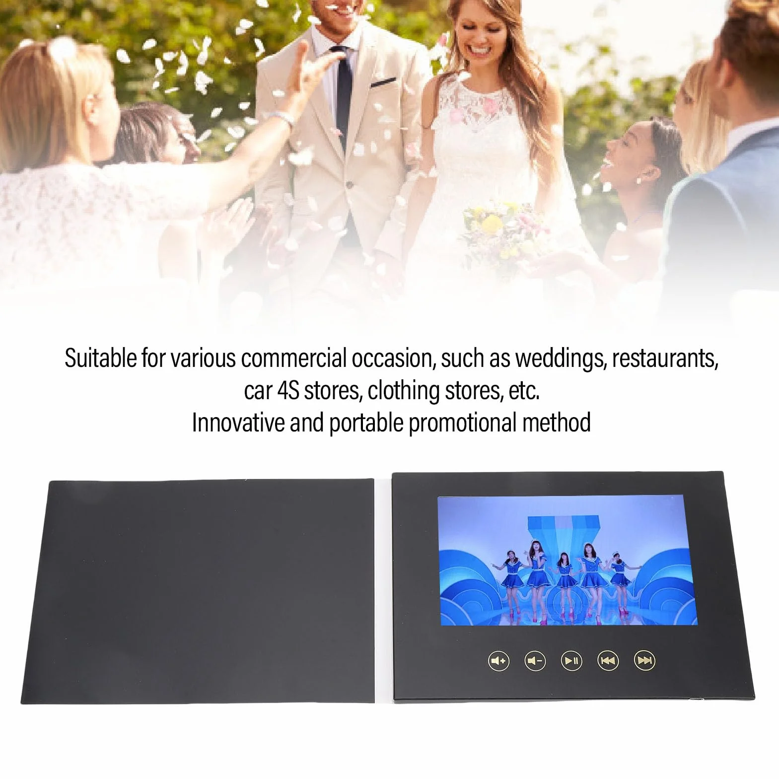 Denash Carta di Auguri Video 7" Brochure Digitale HD 128M Type-C Batteria Ricaricabile Marketing