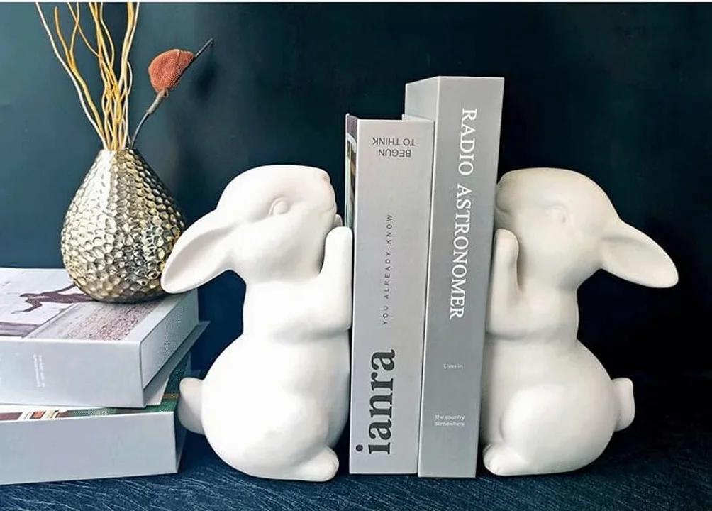Reggi Libri, Fermalibri Fermalibri semplici carini in ceramica creativa Coniglio Moda naturale Regali decorativi in stile nordico fresco Ufficio Casa Scrivania