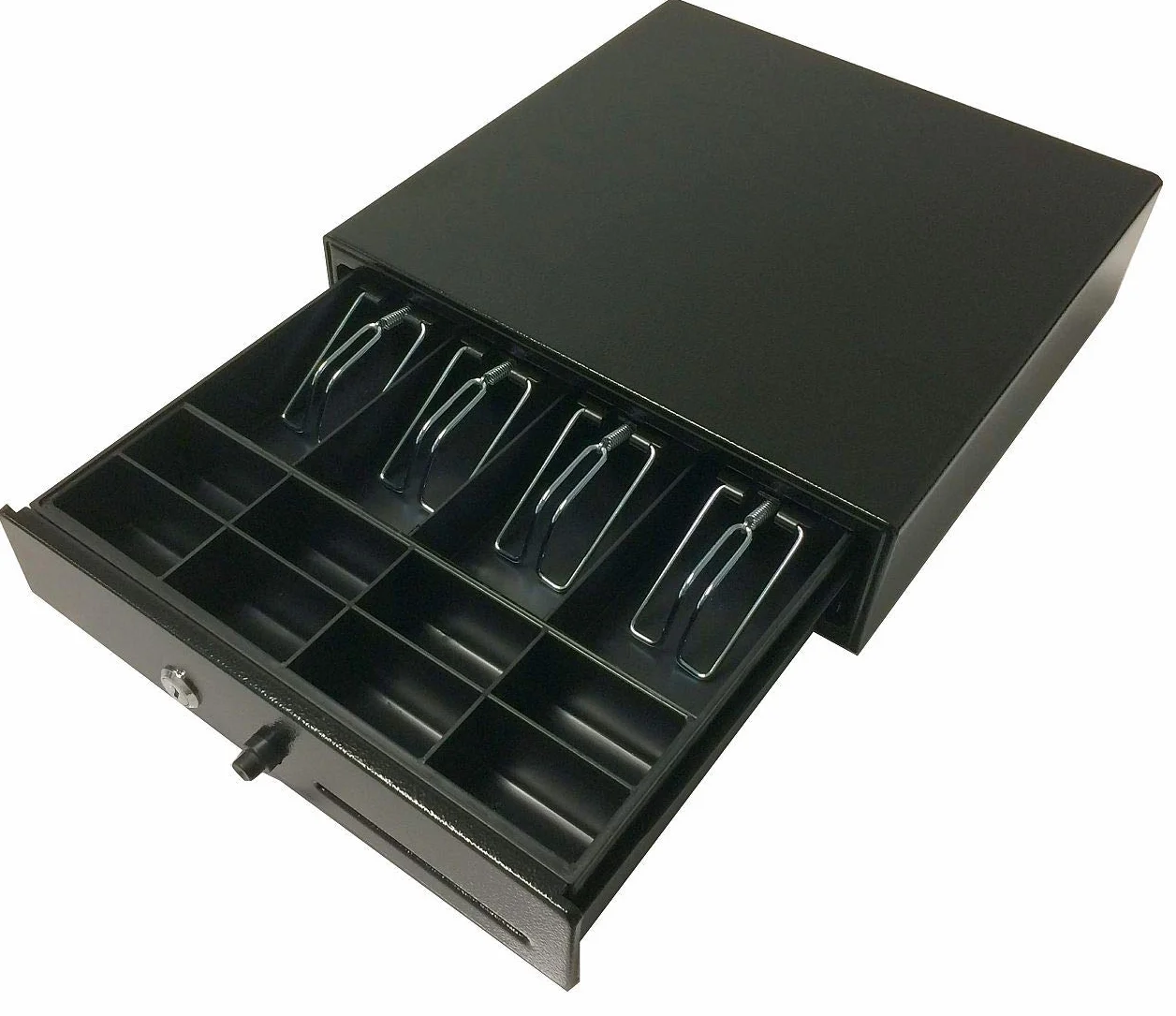 ACROPAQ Cassetto cassa - Apertura manuale a spinta, Cassetto per contanti 33 x 33 cm, Anche sotto l'armadio - Registratore di cassa, Cassa portasoldi - Nero