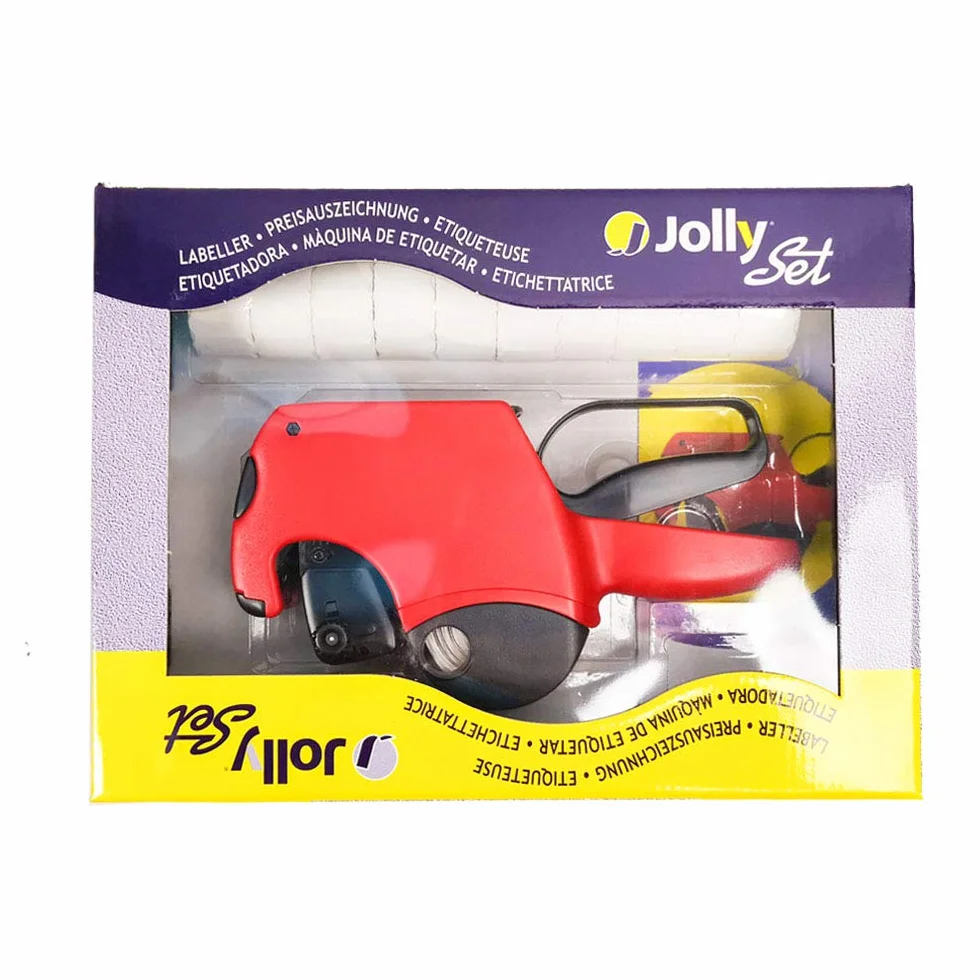 KIT PREZZATRICE JOLLY C6 + 4 ROTOLI ETICHETTE + TAMPONE ETICHETTATRICE BLU