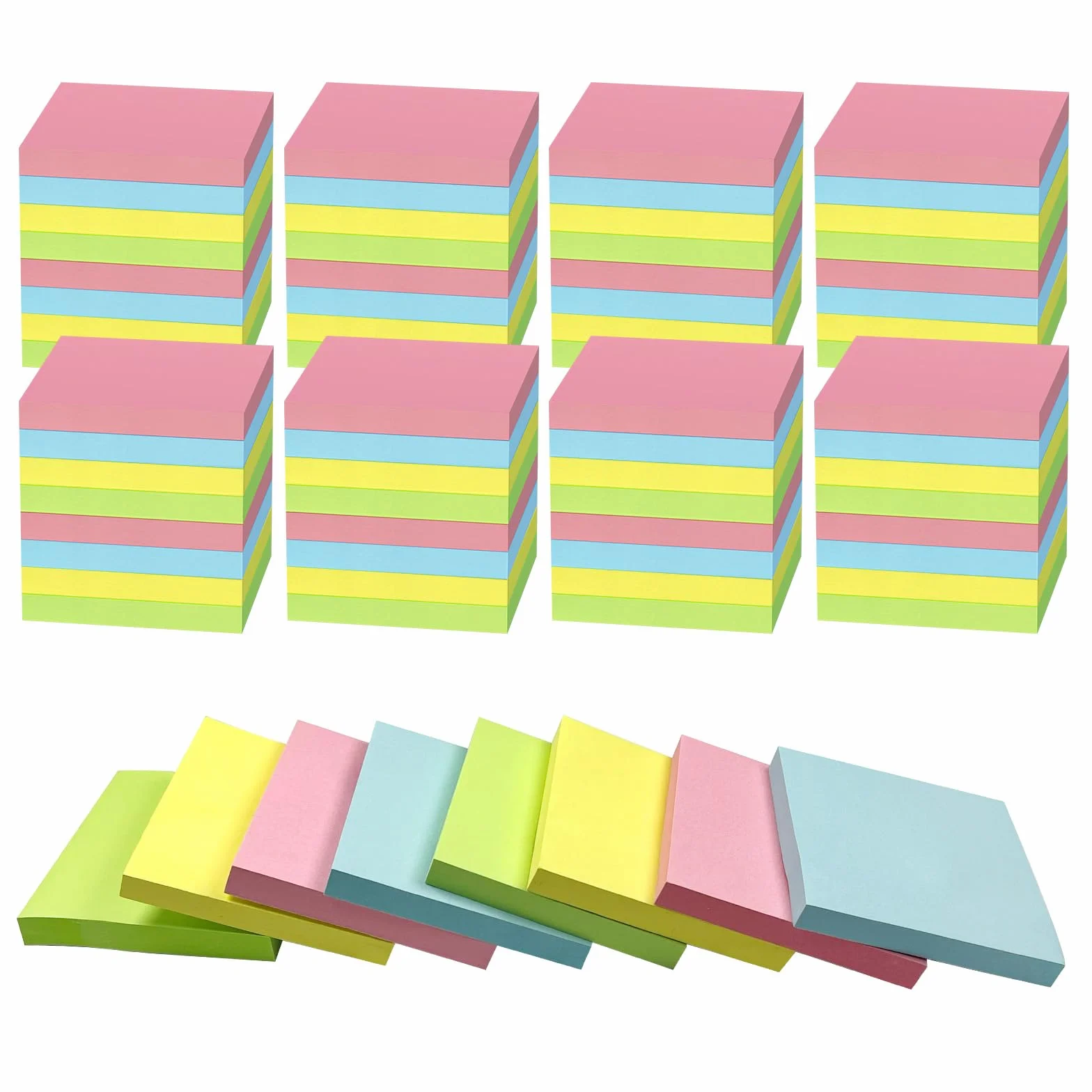 120 blocchetti di foglietti adesivi 3x3 colori sfusi autoadesivi rosa giallo verde blu carta note pad promemoria per ufficio scuola casa notebook forniture 50 fogli/blocco