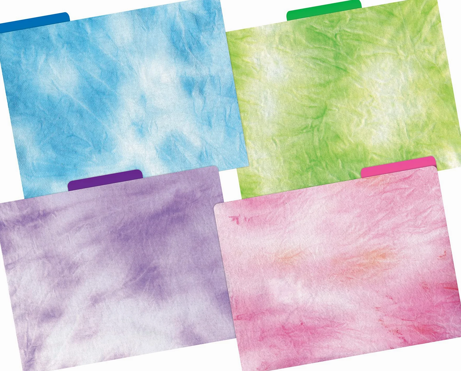 Barker Creek Cartelline portadocumenti di design su cartoncino da 14 punti, tie-dye e ombré, set multi-design con disegni tie-dye all'esterno, vivaci colori ombré all'interno, formato lettera,
