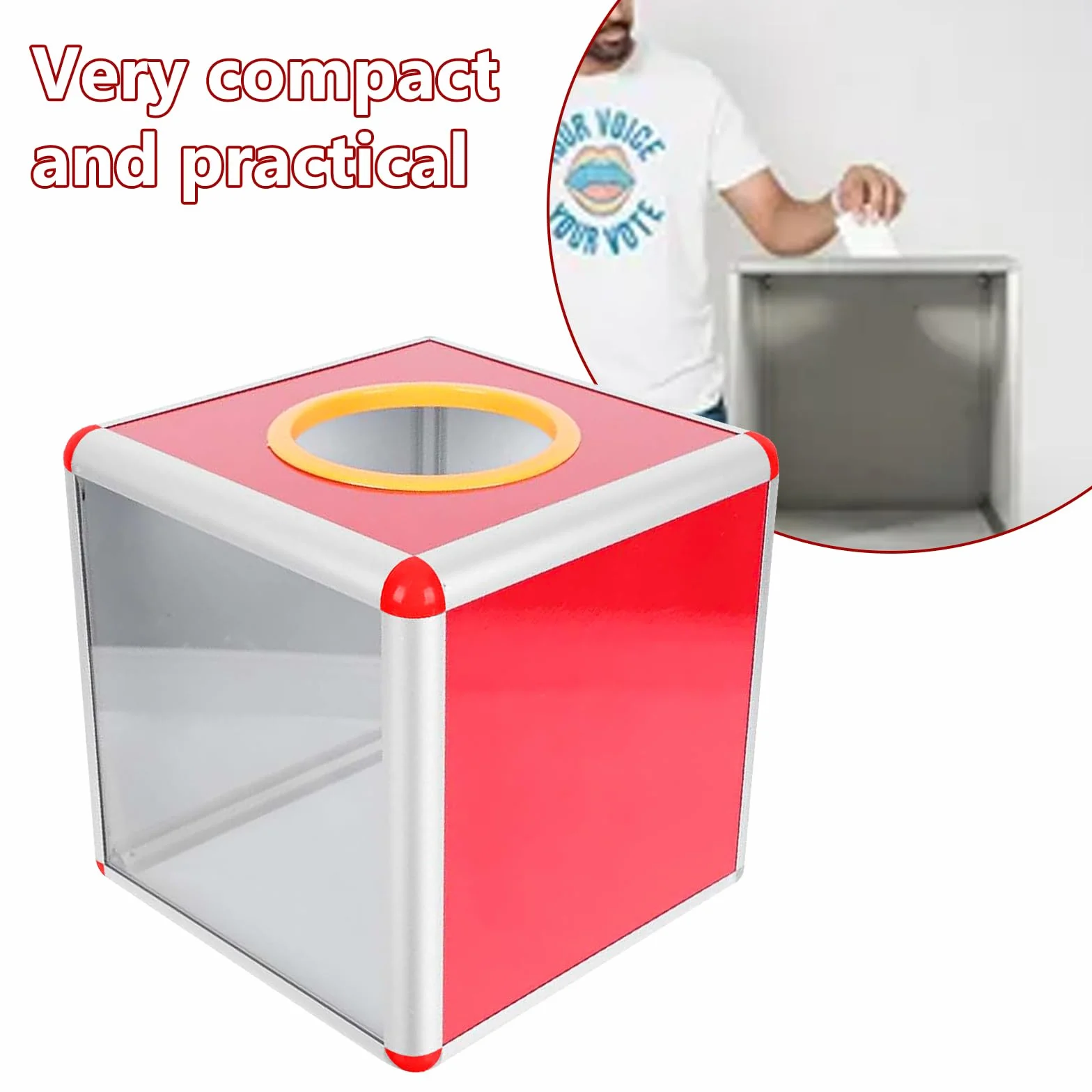 Scatola della lotteria trasparente 30 cm per donazioni lotterie