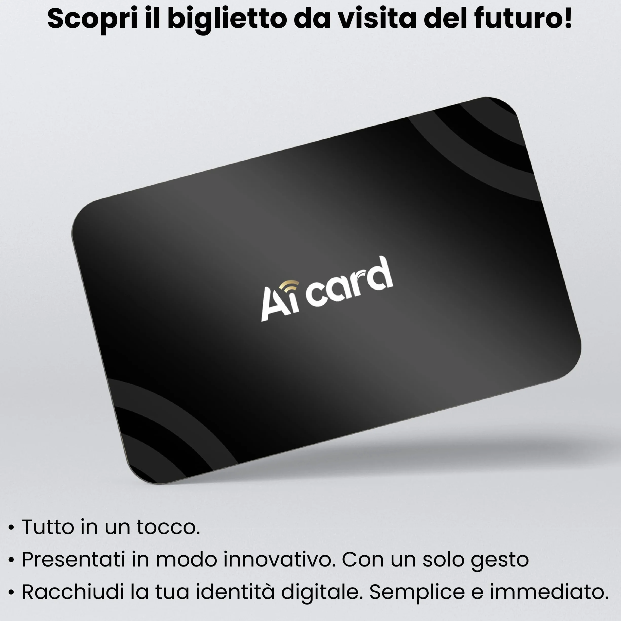 Biglietto da visita Digitale NFC Personalizzabile Aicard NERO Compatibile con smartphone Android e iOS
