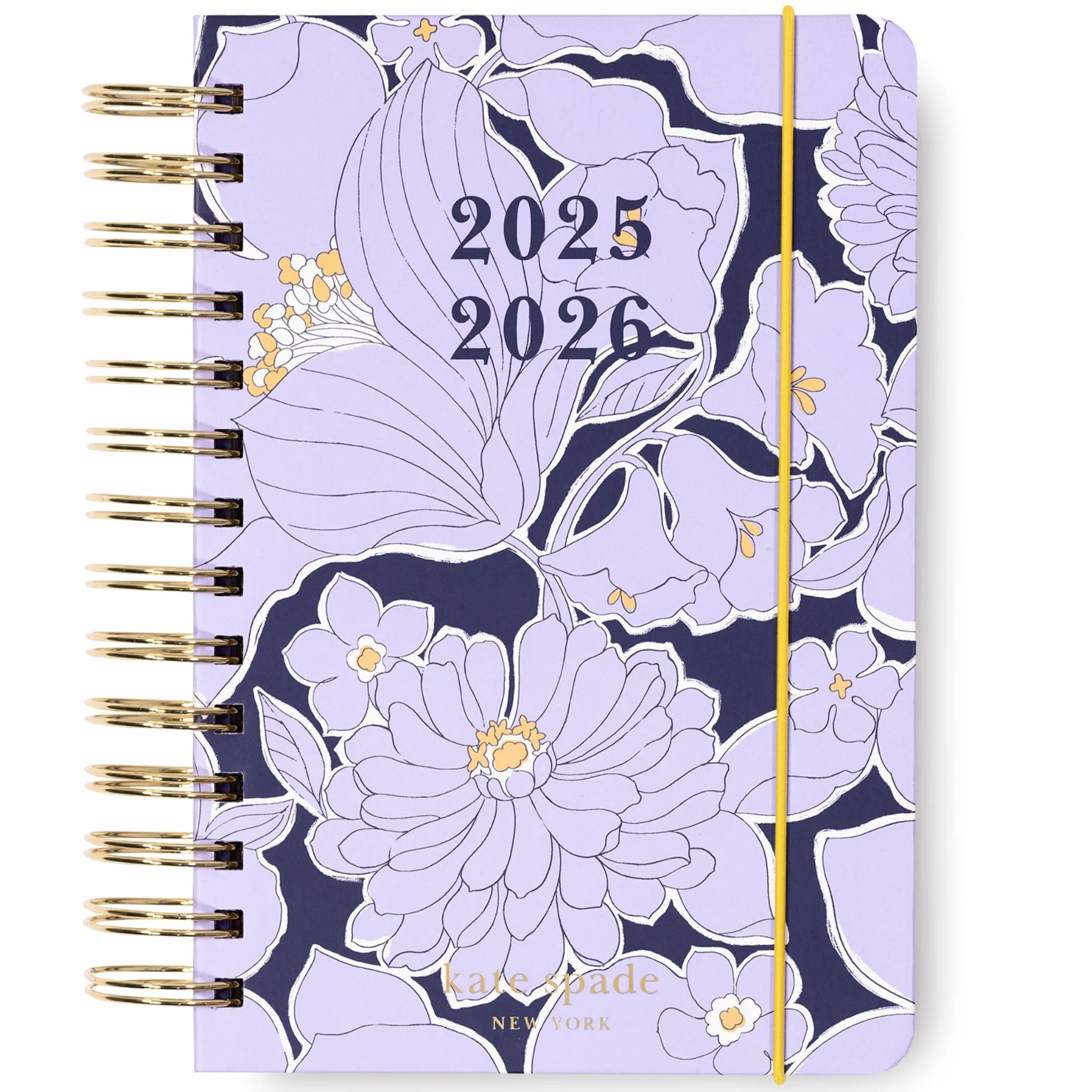 kate spade new york Agenda giornaliera 2025-2026, media, agosto 2025-dicembre 2026, copertina rigida, settimanale e mensile, a spirale, con adesivi (giardino costiero)