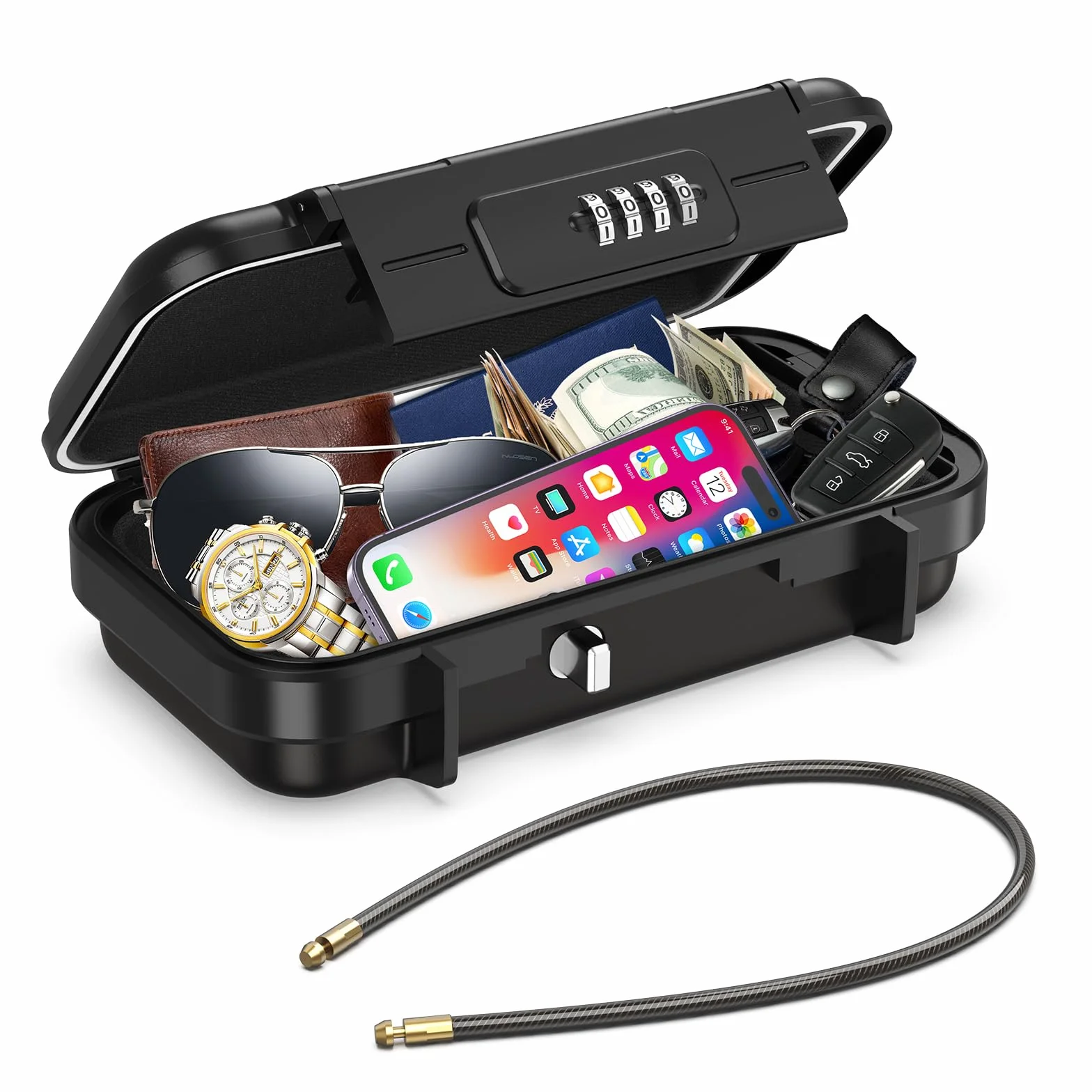 Brifit Cassaforte Portatile con Codice Numerico, Noir