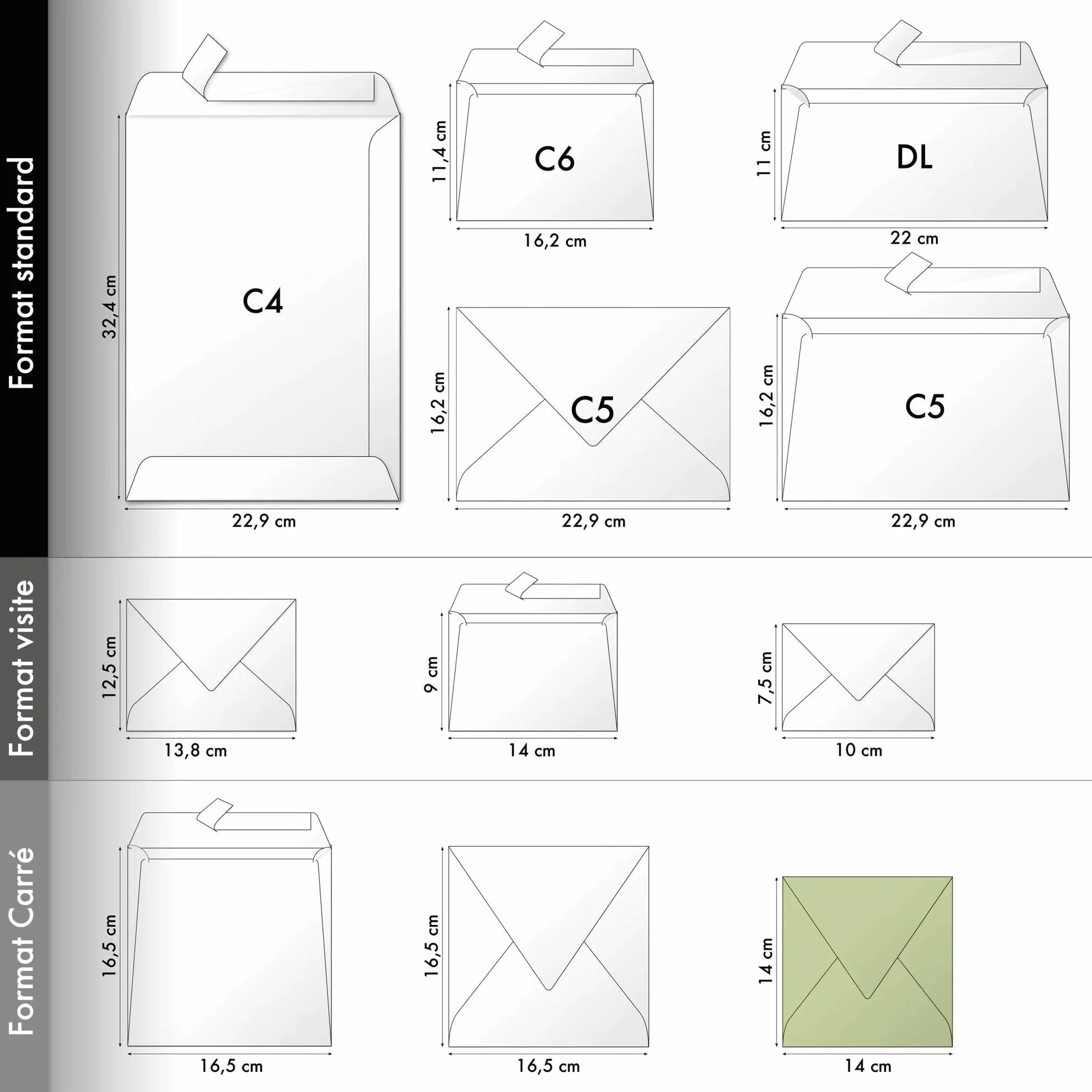 Clairefontaine Koperty Samoprzylepne 20szt 14x14cm 120g/m² Kraft