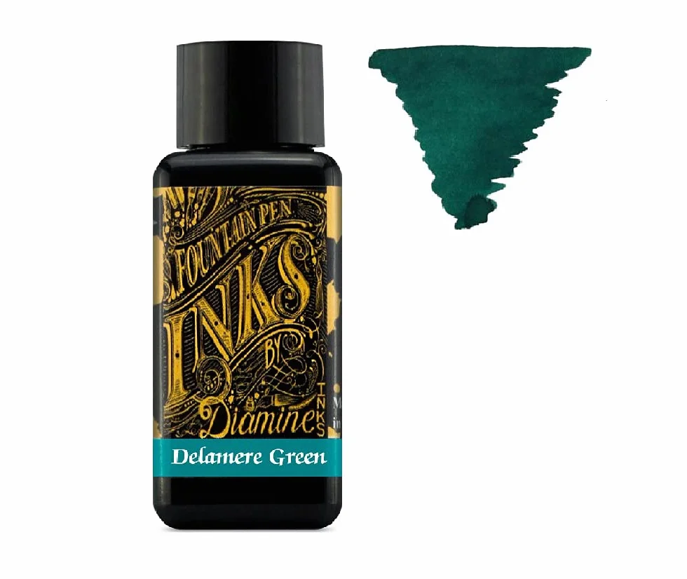 Diamine - Penna stilografica da 30 ml, con ruota colorata, 6 flaconi di Oxblood, zucca, blu acciaio, viola imperiale, rosa speranza, verde delamere