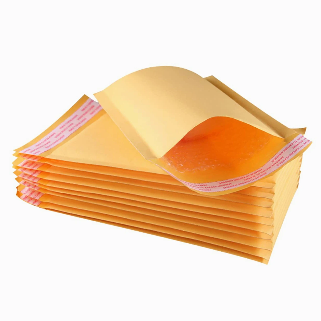 Buste a Cuscinetto D'aria in Carta Kraft Arancia, 50 Pezzi, Spedizione | Pe e Carta Kraft, Autochiudenti e Impermeabili, per Negozi e Scuole, Adatte a Scrittura Ordinata