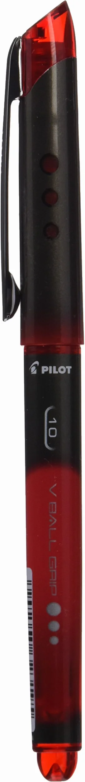 Pilot Vball 10 Grip - Penna roller a inchiostro liquido, punta 1,0 mm, confezione da 12, colore: Rosso