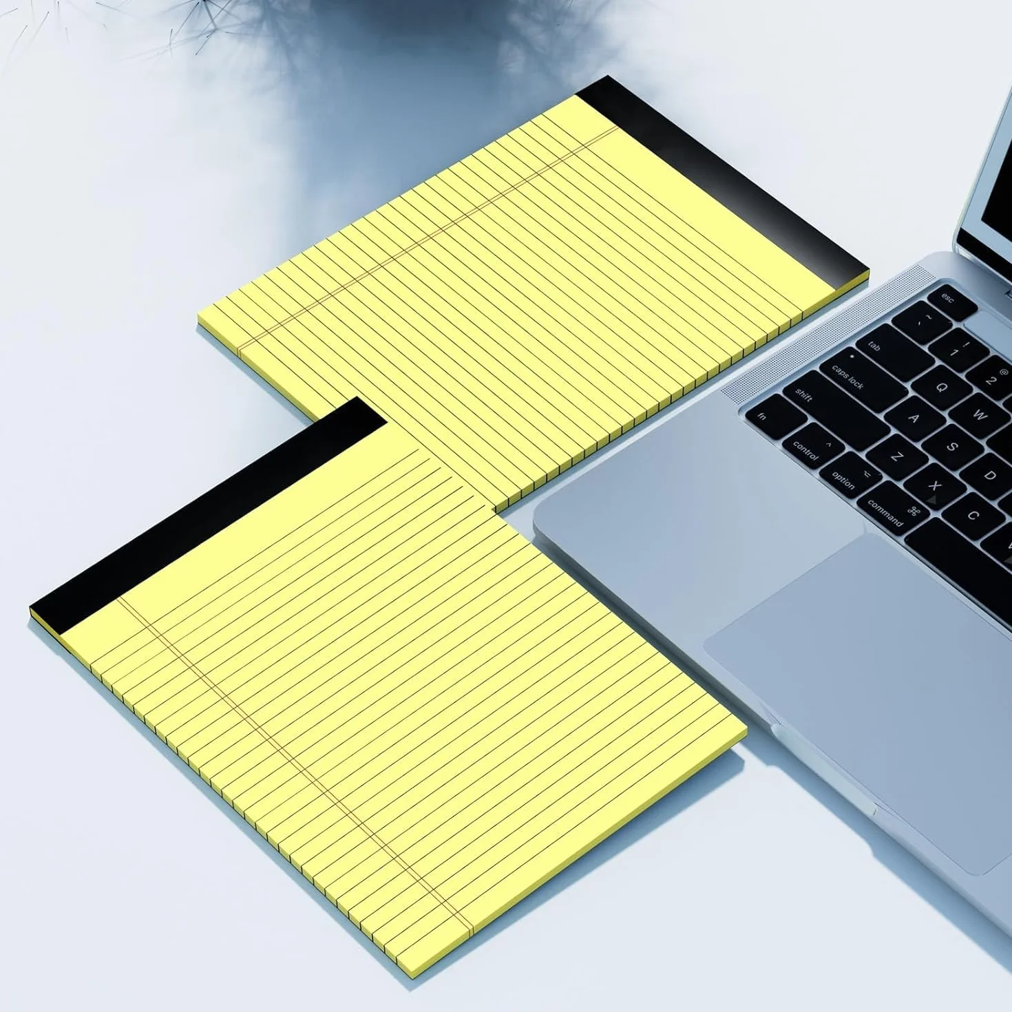 Legal Pads 8,5 x 11 - Confezione da 20 quaderni a righe larghe, 30 fogli perforati con stampa su entrambi i lati, 28 blocchi a righe formato lettera, 70 g/m², carta riciclata, a righe legali, blocco
