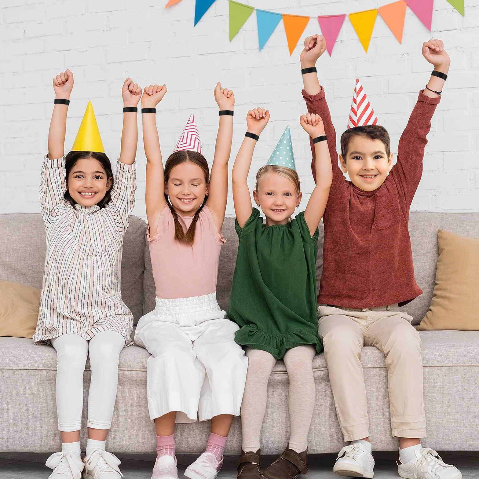 Braccialetti d'ingresso per eventi 400 pezzi per bambini feste Nero