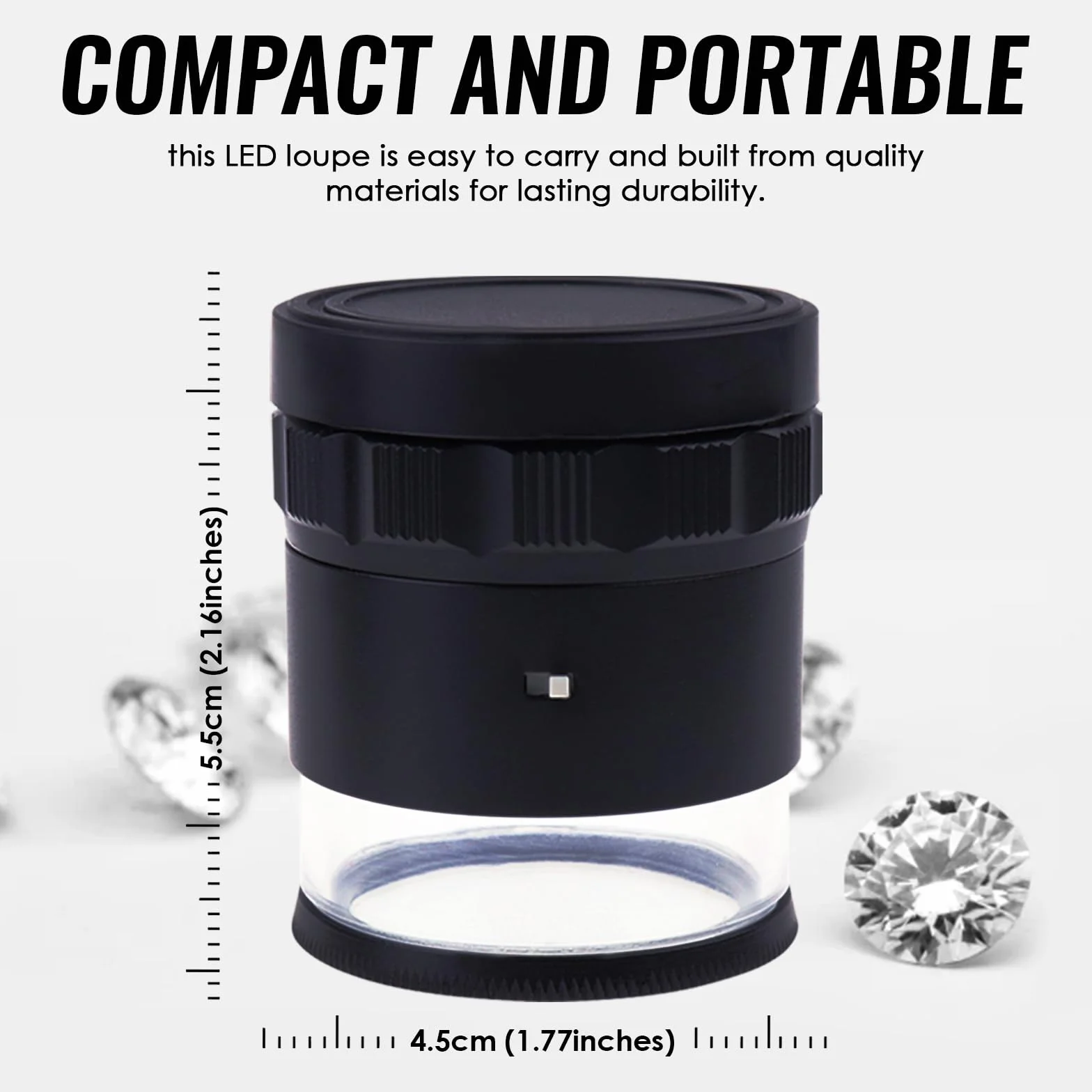 Scale Loupe 10x 8 Led Scala 20 Millimetri Grafico & 25 Millimetri Campo Visivo Magnifier