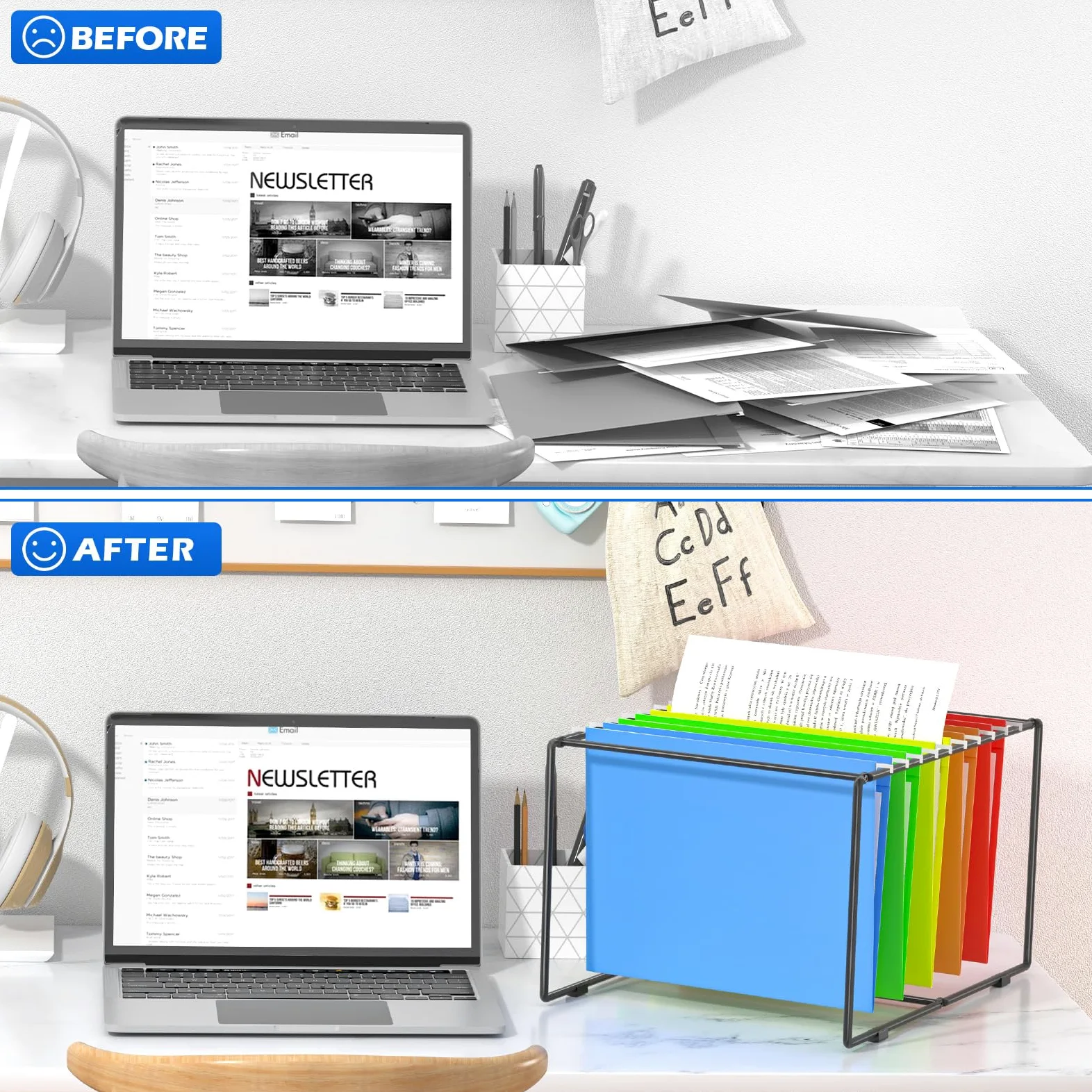 Set di 2 cartelle portadocumenti da appendere, formato legale/lettera, per dimensioni superiori a 24,6 cm di altezza, 41,6 cm di lunghezza, per armadietti, cassetti/inserti, porta documenti da