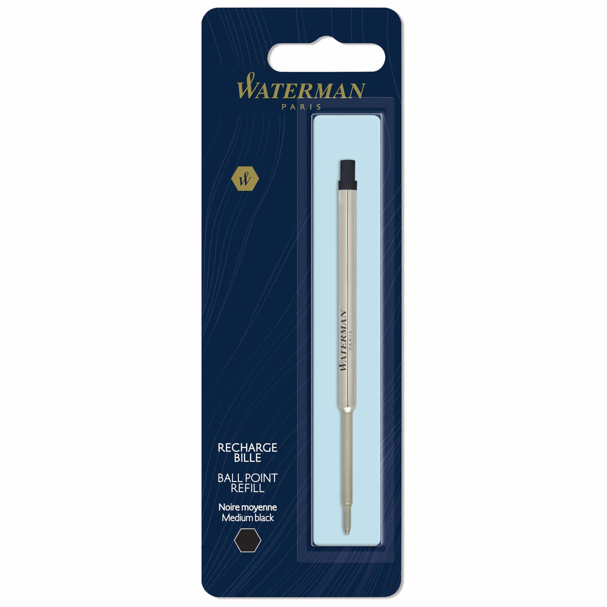 Waterman ricarica penna a sfera punta media inchiostro nero 1 pezzo