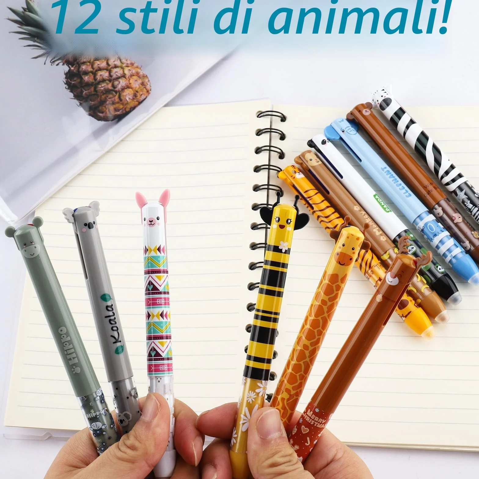 Penna Cancellabile 0,5 mm 12 Pezzi Rosso Blu per Scuola Ufficio