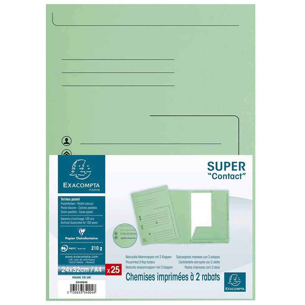 EXACOMPTA 334000E cf.25 cartell. 2al.SUPER210Contact ass