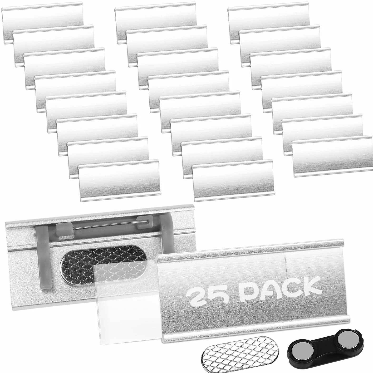 Targhette Identificative in Alluminio 70x32mm con Doppio Magnete per Lavoro